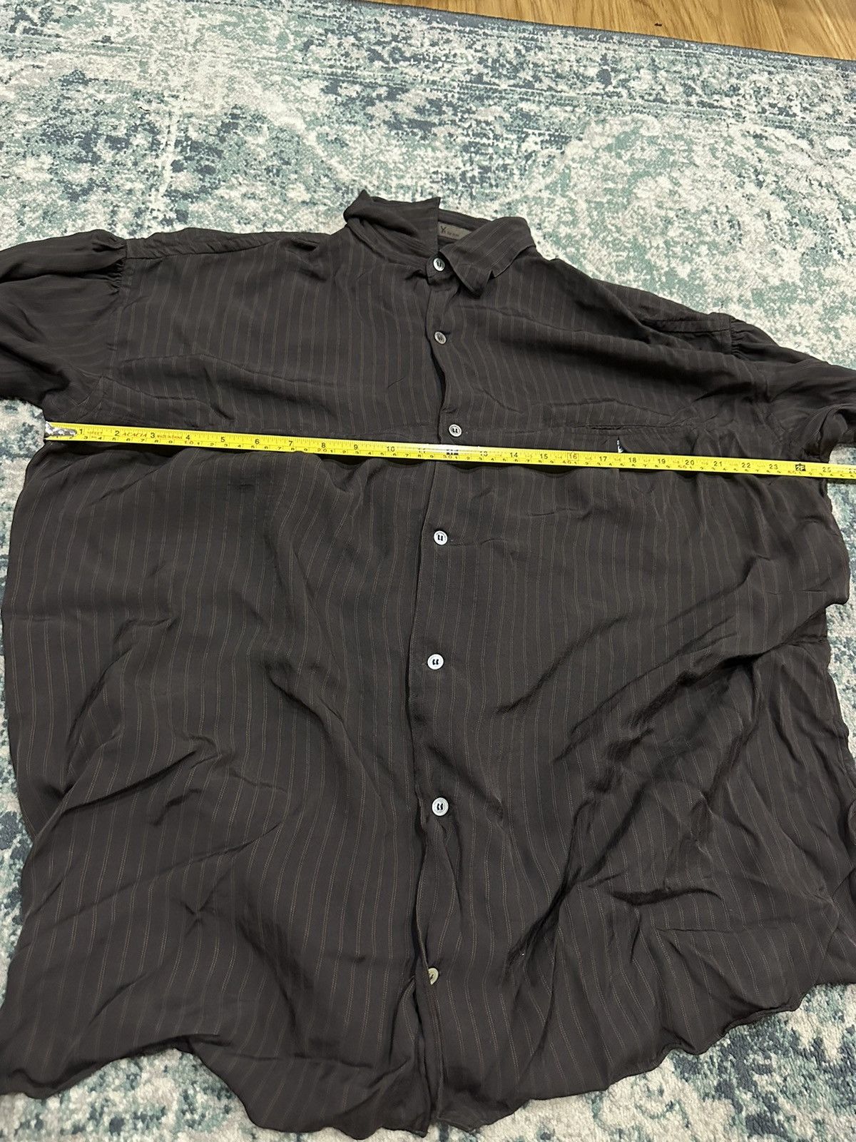 1990 - Y’s For Men Double Pocket Striped Rayon Shirt - 15