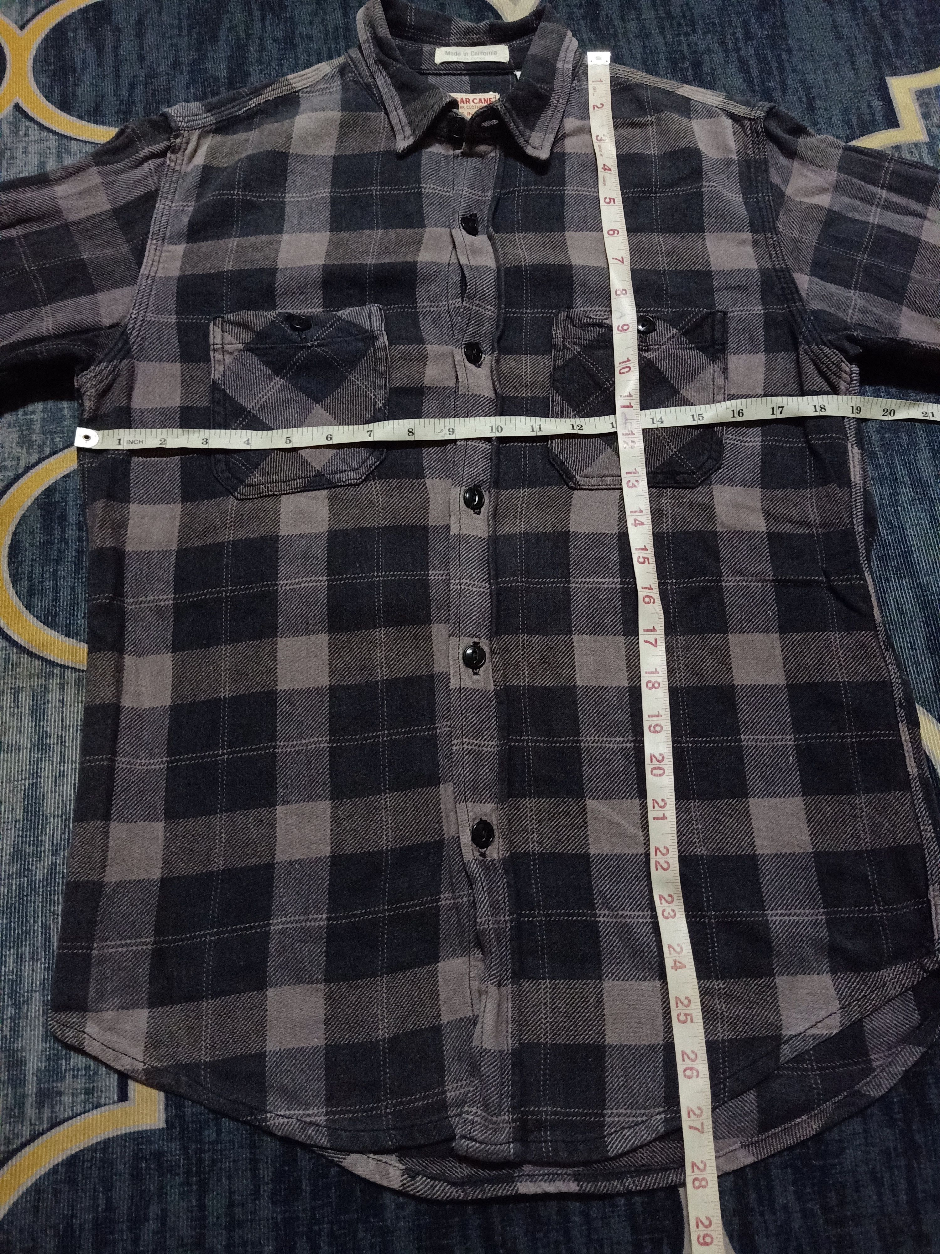 Sugar Cane - Sugarcane Twill check Flannel shirt - 5