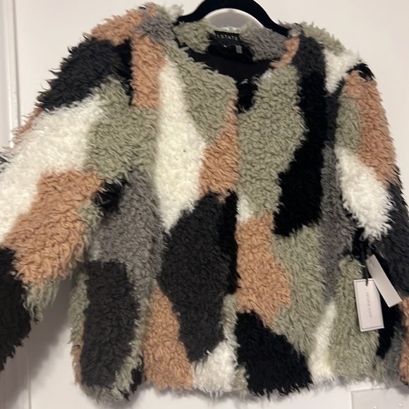 1. State - 1.STATE Patchwork Faux Fur Shaggy Jacket - 9