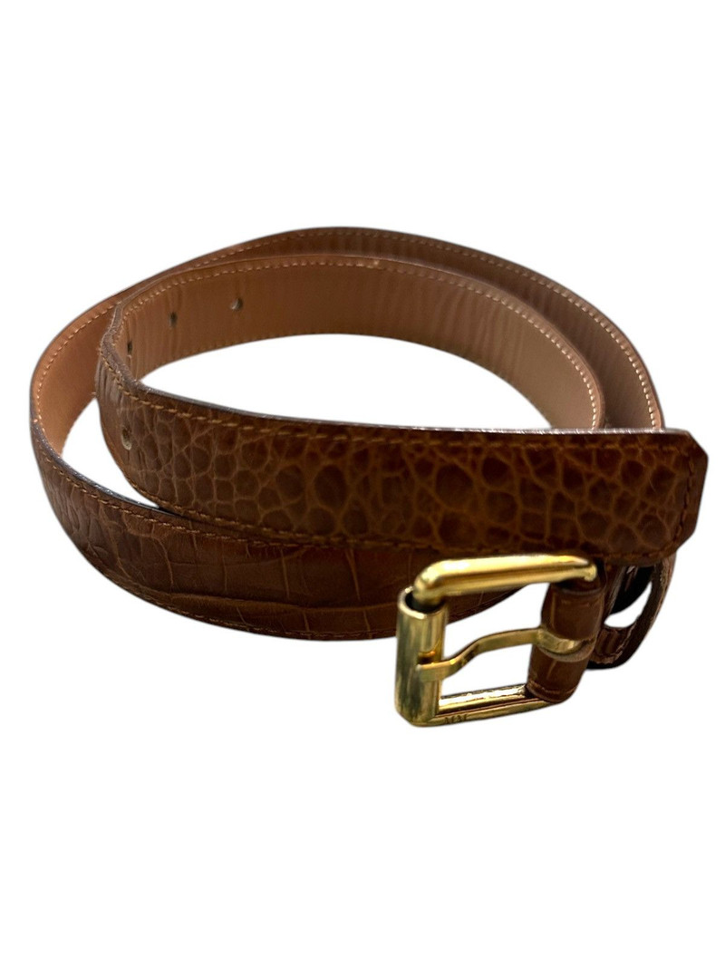 Max Mara Made in Italy Croc Skin Belt - 1