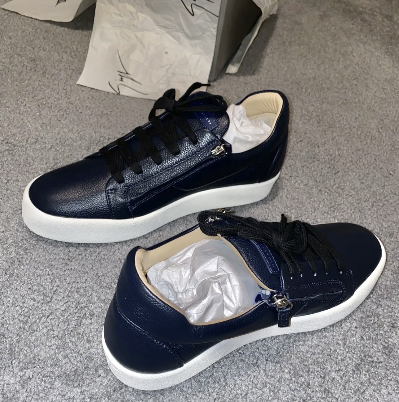 Men's Giuseppe Zanotti Addy Sneakers Navy - Size44/US11 NWT - 3