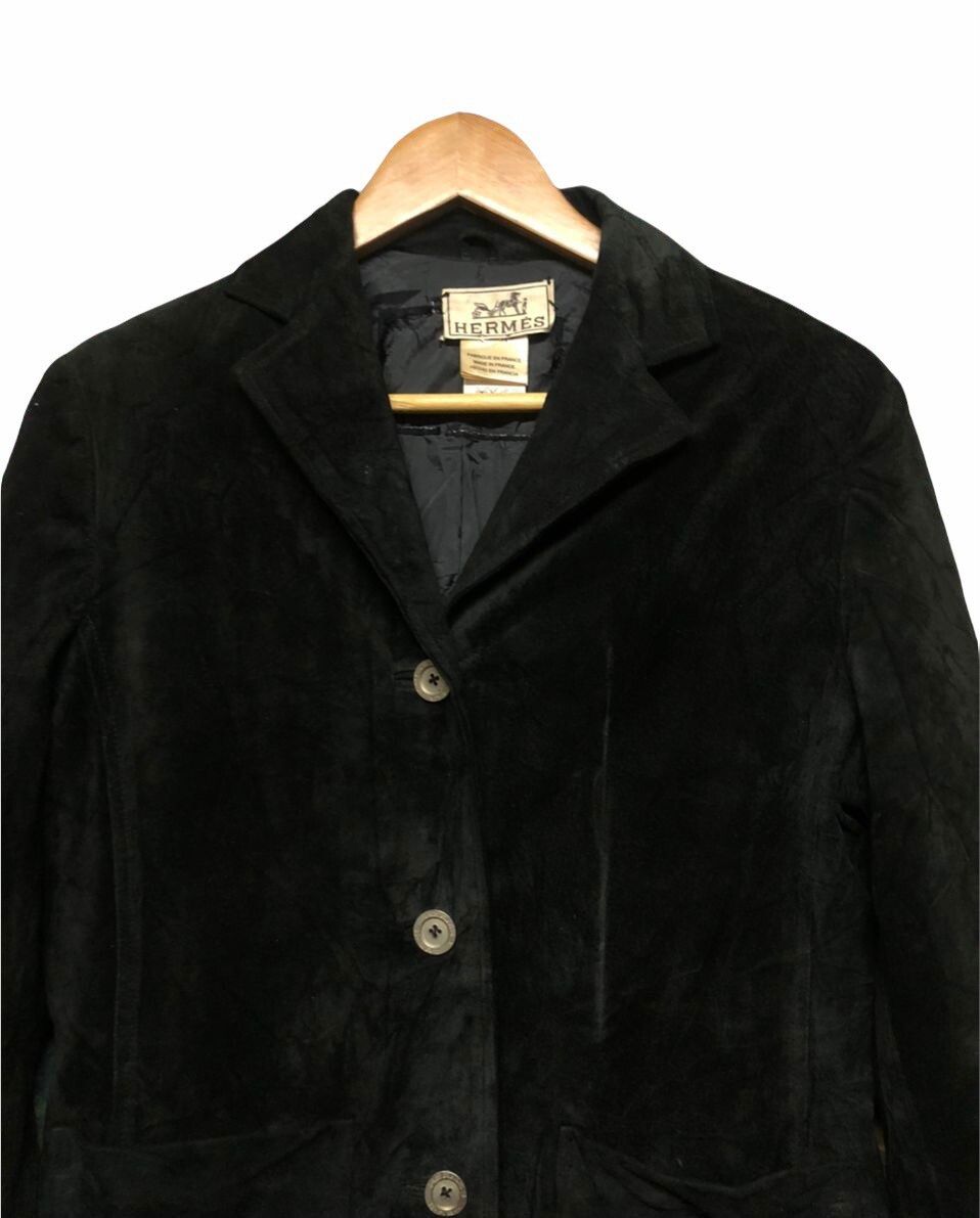 Vtg🔥Hermes Velvet Black Jacket Made In France - 4