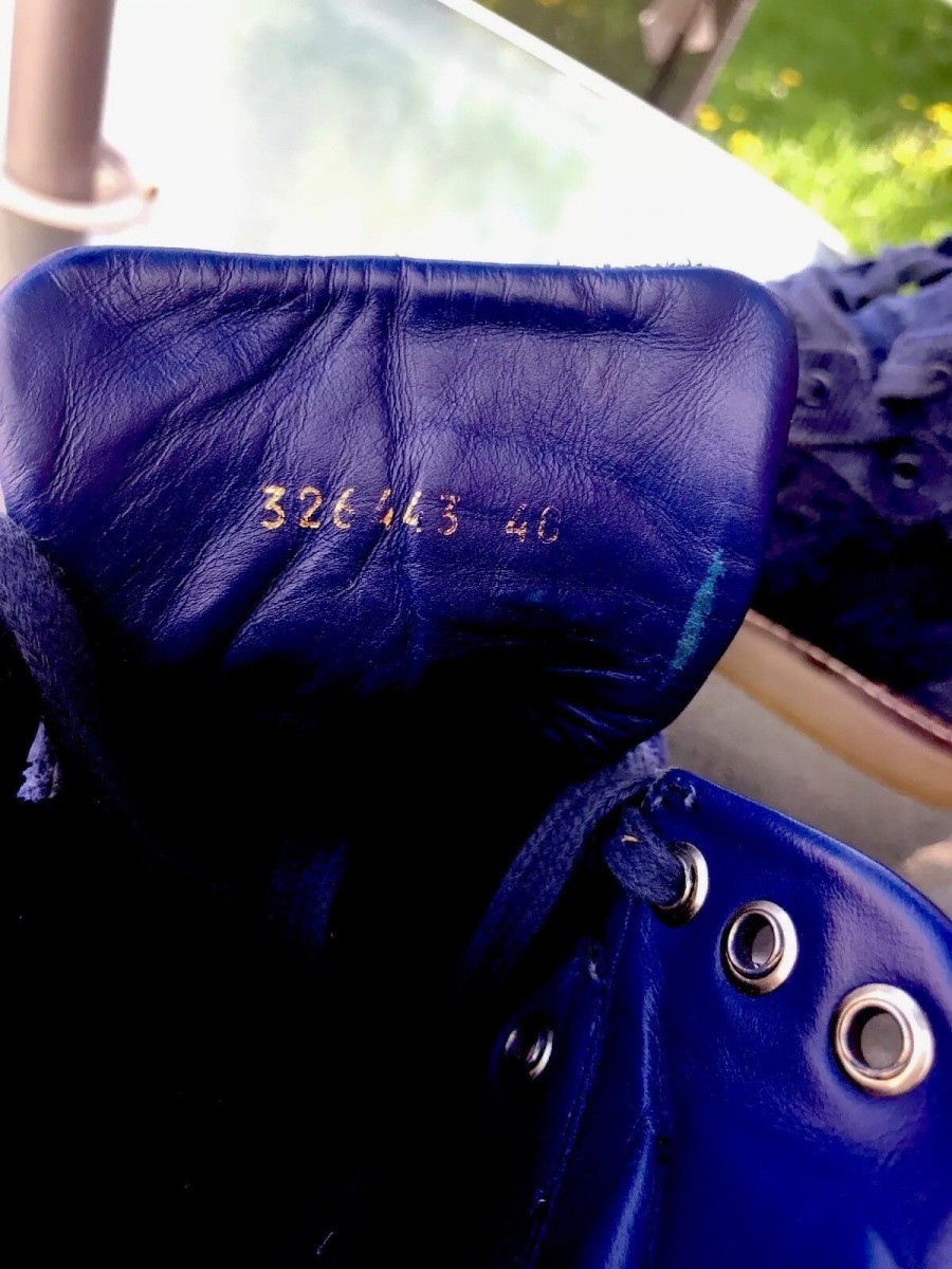 RARE Dark Blue High Tops Suede Leather Sneaker Trainers - 5