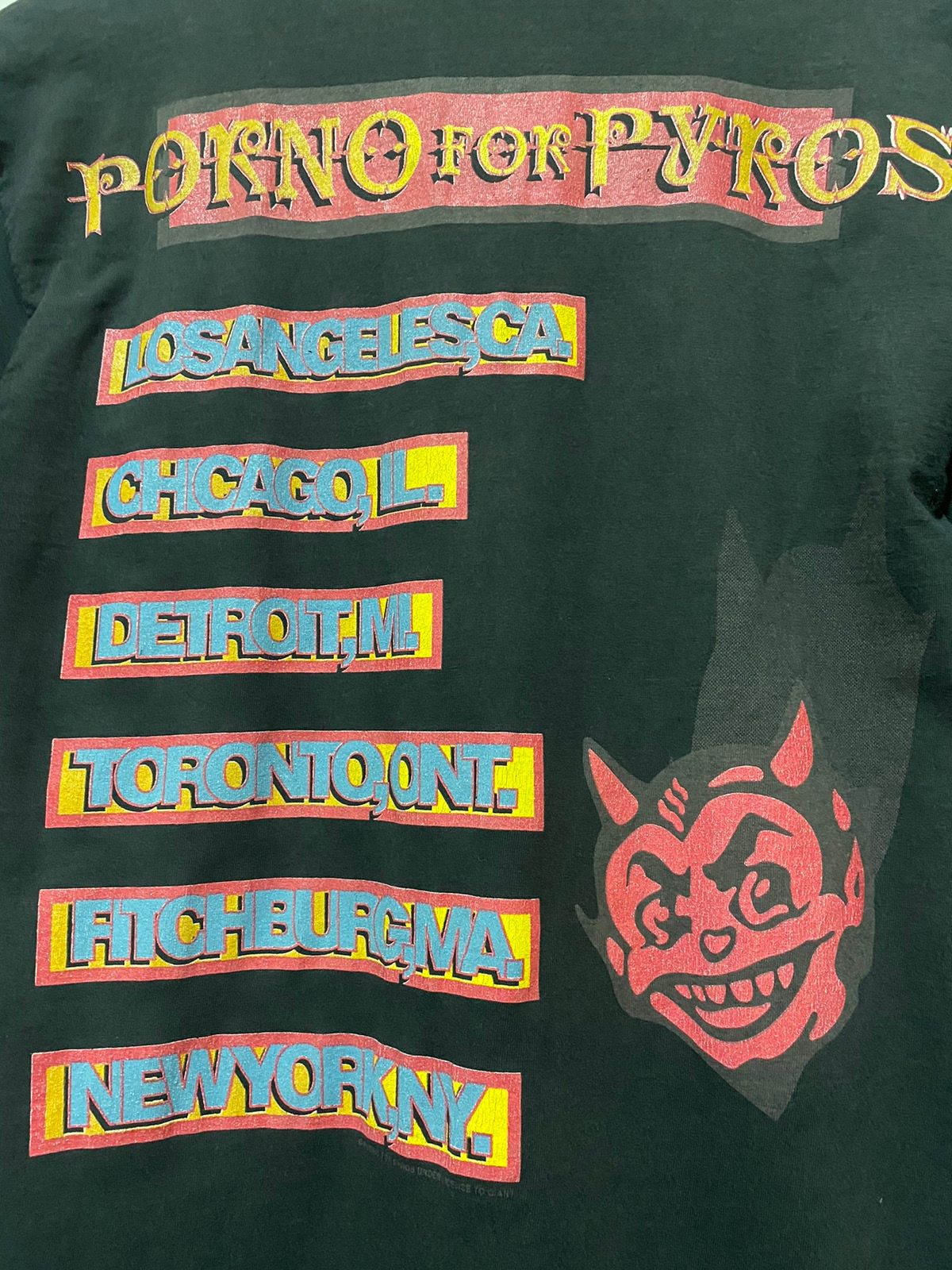 Vintage 90s Porno for Pyros US Tour Graphic T-Shirt Rare L - 9