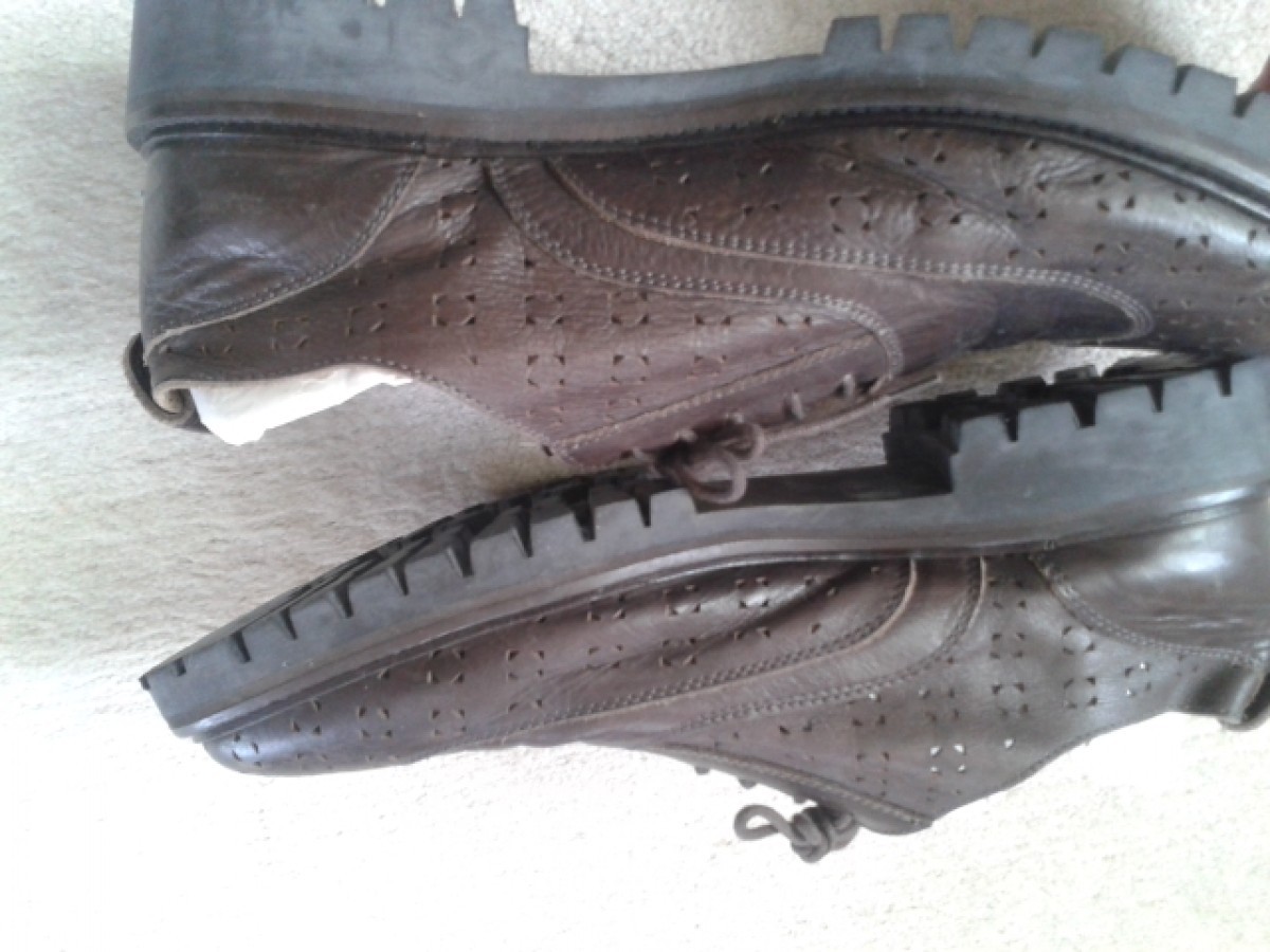 RARE Laser Cut Detail Commander Derby Leather Shoes - 8