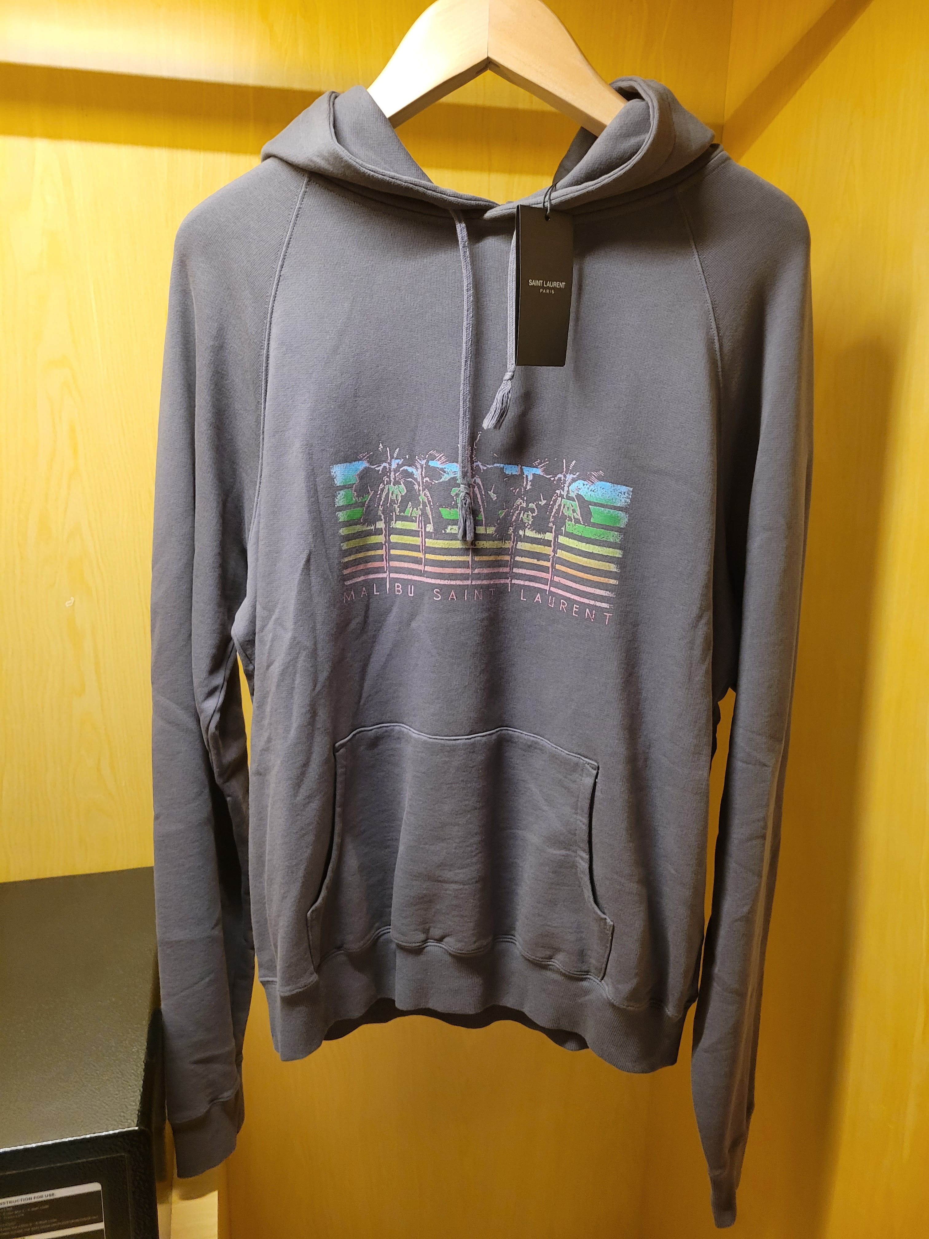 SAINT LAURENT Saint Laurent Malibu Gray Hoodie Size XL NWT