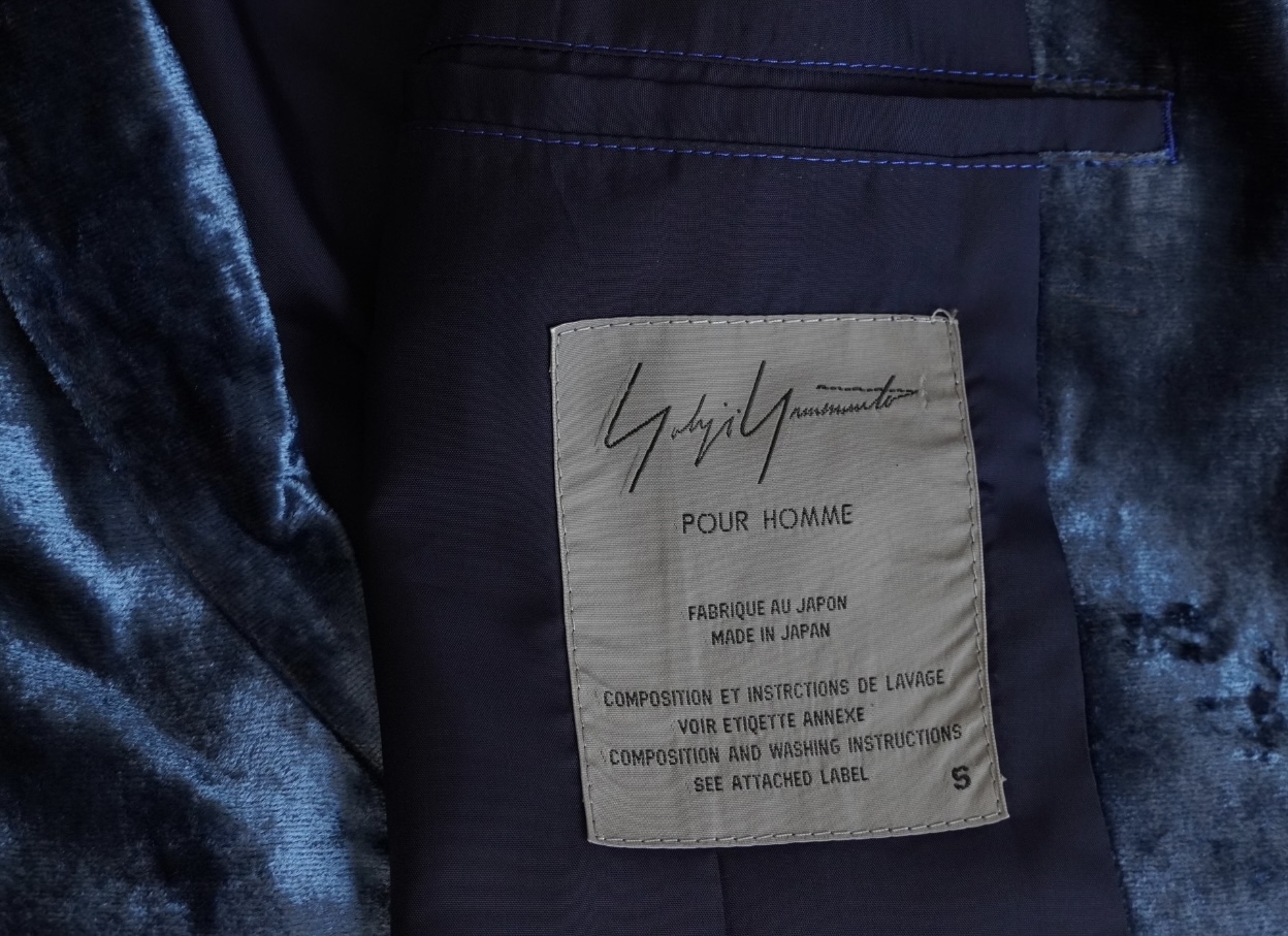Yohji Yamamoto1992SS blue velvet jacket - 7