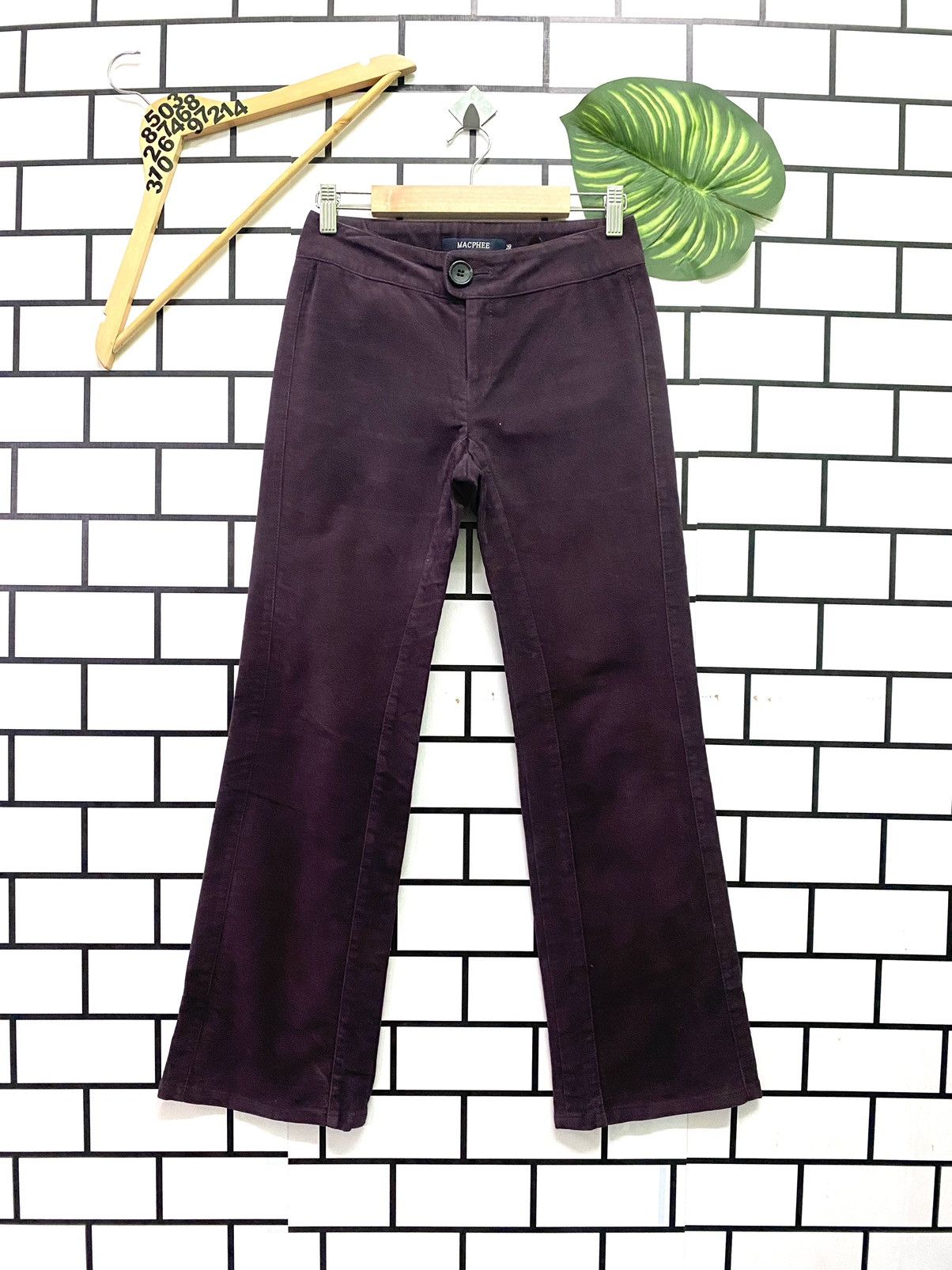 Japanese Brand - Flare MACPHEE Purple Bootcut No Pocket Pants - 1