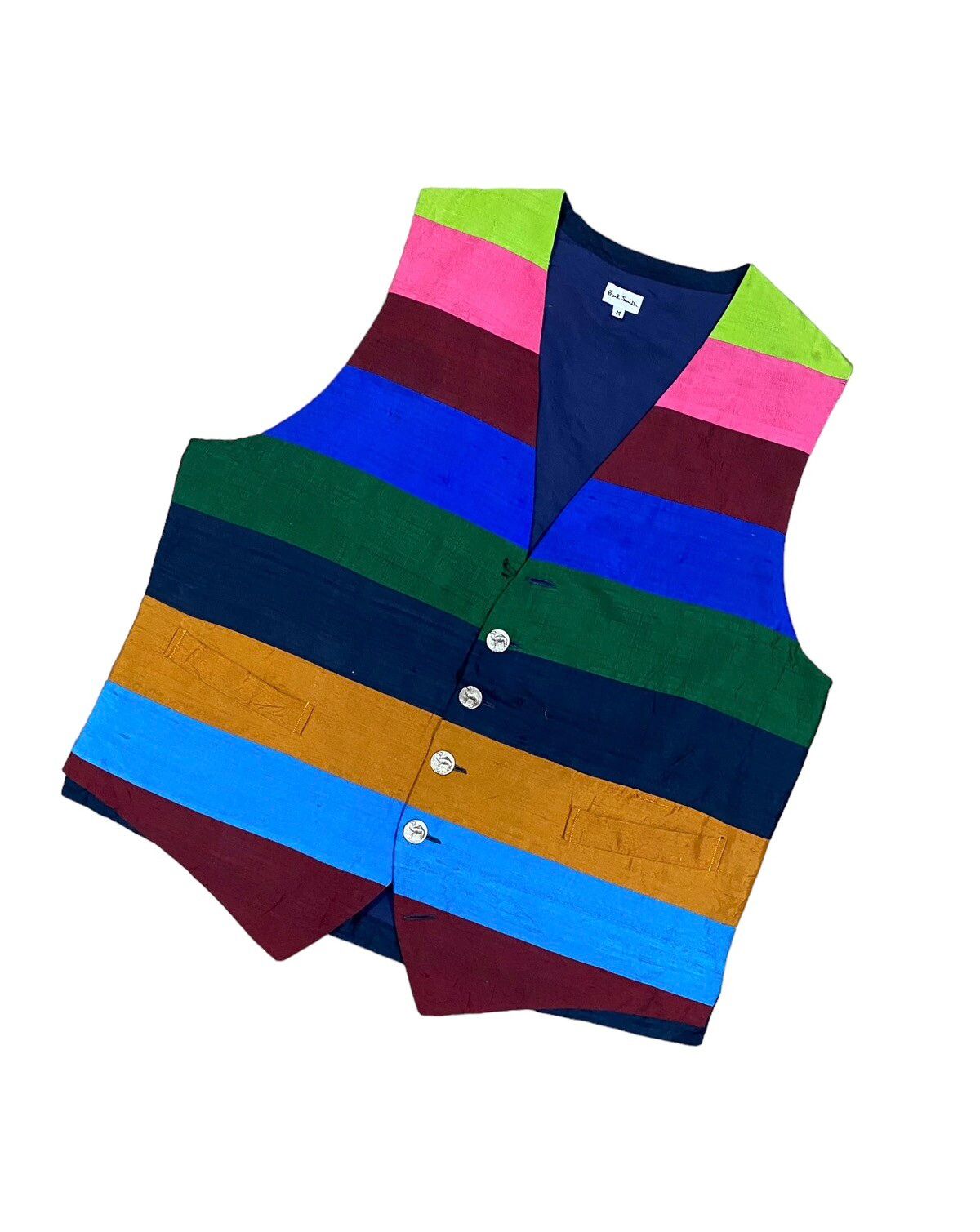Authentic🔥Paul Smith London Rainbow Silk Vest Jacket - 6