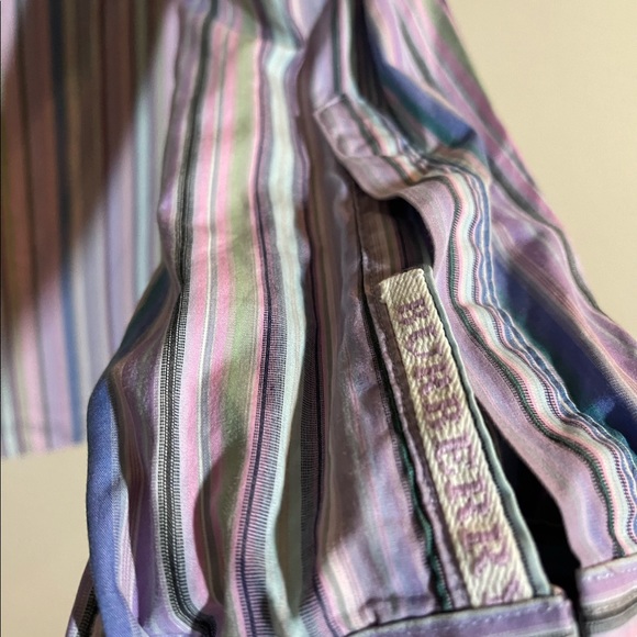 Burberry London Purple Multi Striped Shirt Vintage - 5