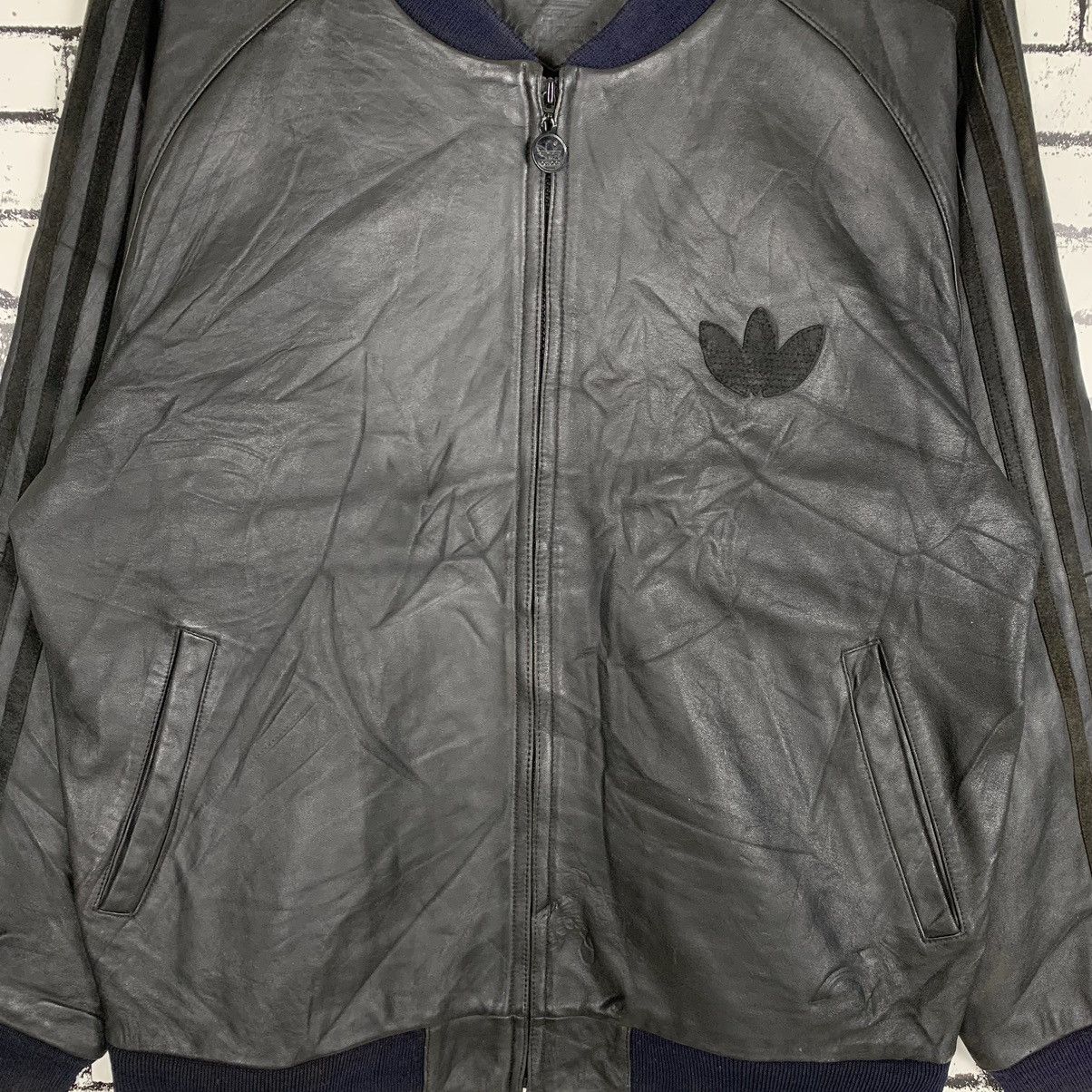 Adidas 3 Stripes Big Logo Leather Jacket - 5