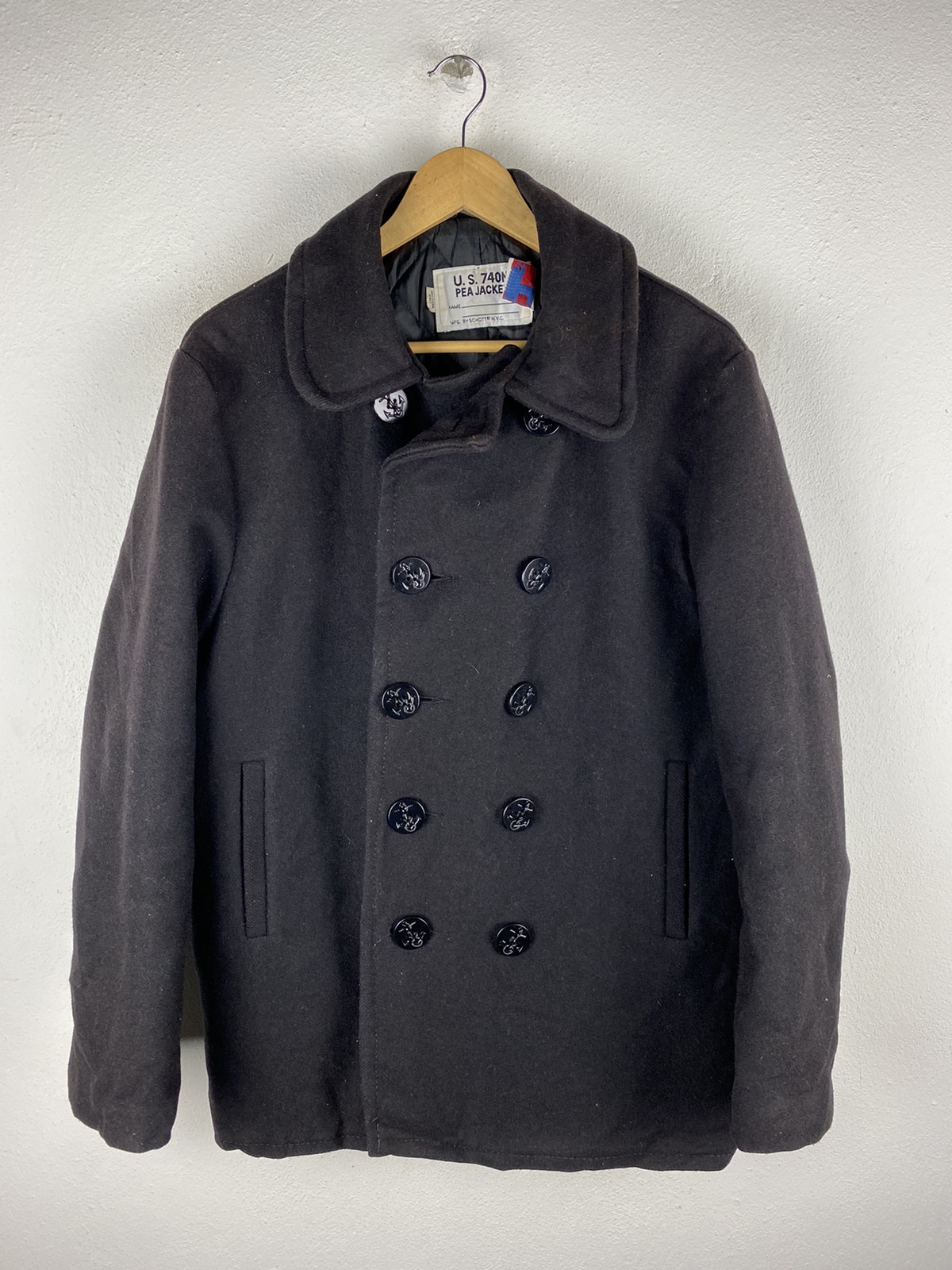 🔥SALE🔥aU.S 740N PEA JACKET BY SCHOTT MADE IN USA - 4