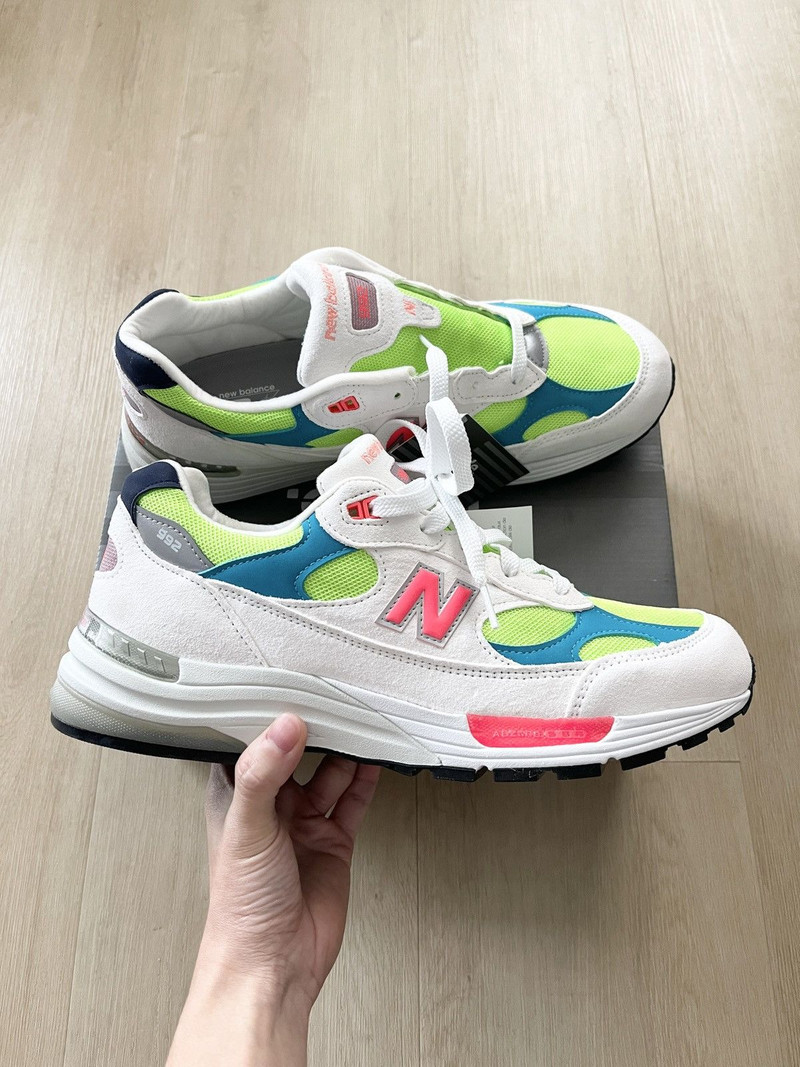 RARE! New Balance 992 Made in USA White Neon - Size 12 - 1