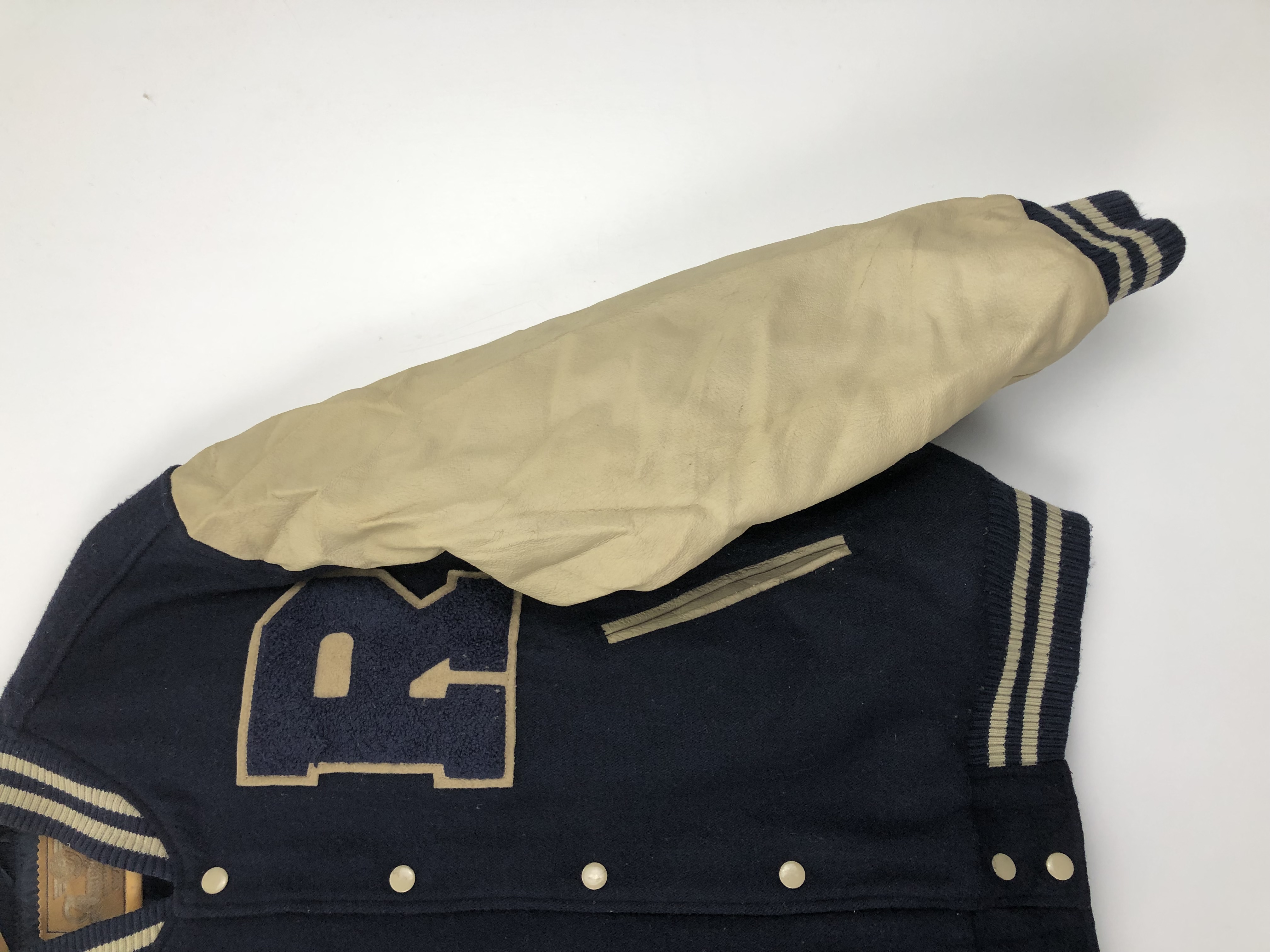 Vintage - Vintage 90s Japanese Brand Sleeve Leather Varsity Jacket - 3