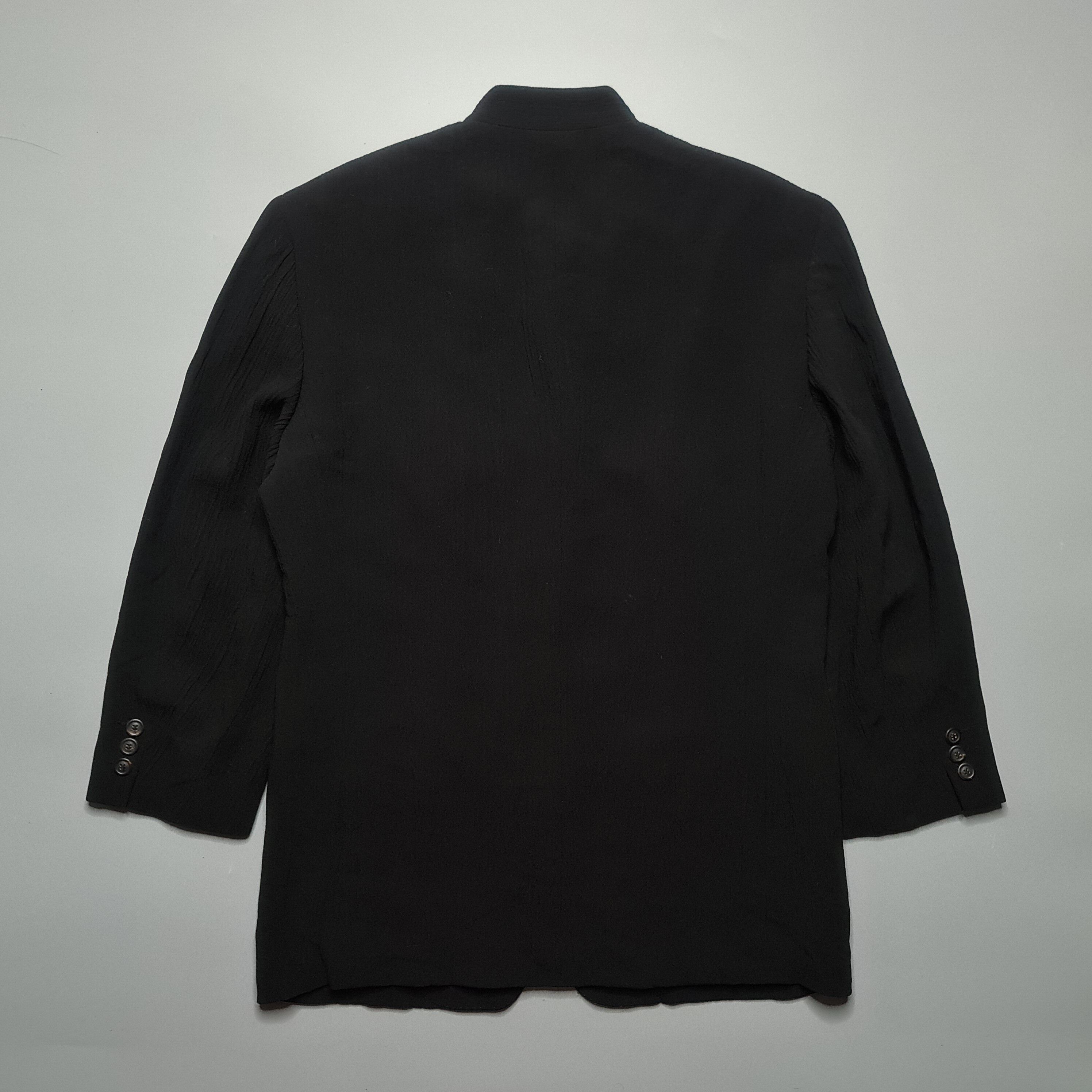 Issey Miyake - SS99 Mandarin Collar Wrinkled Wool Suit