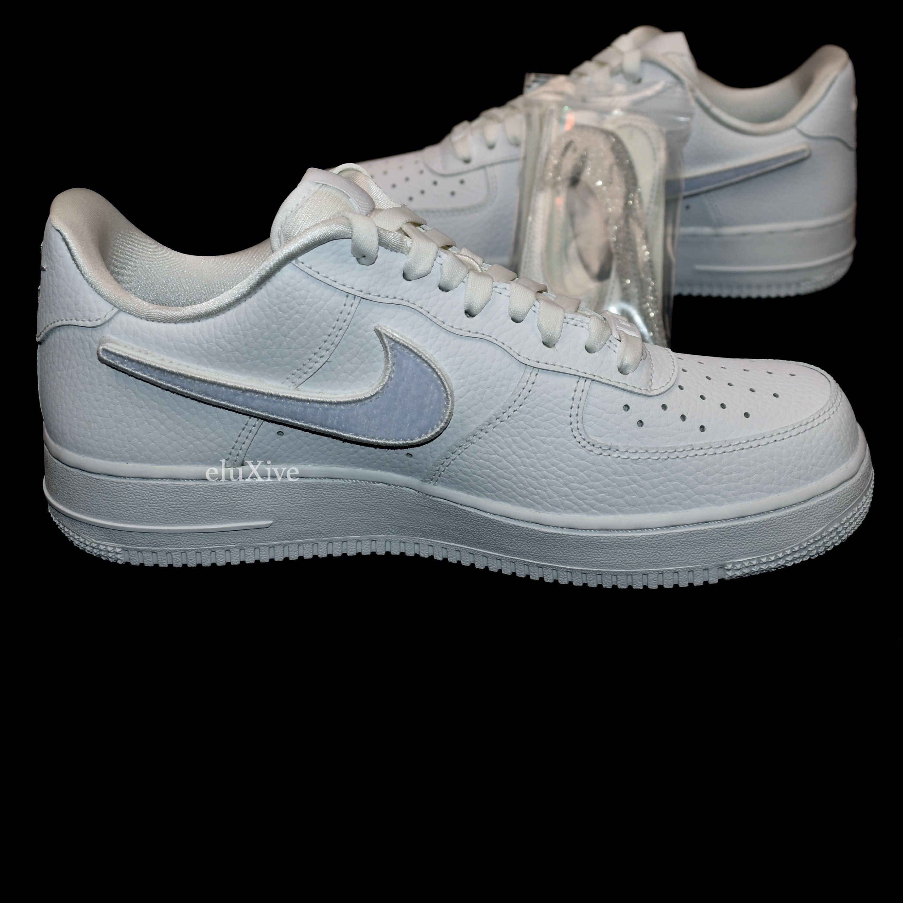 Nike Air Force 1-100 Velcro Swoosh Pebbled Leather White - 7