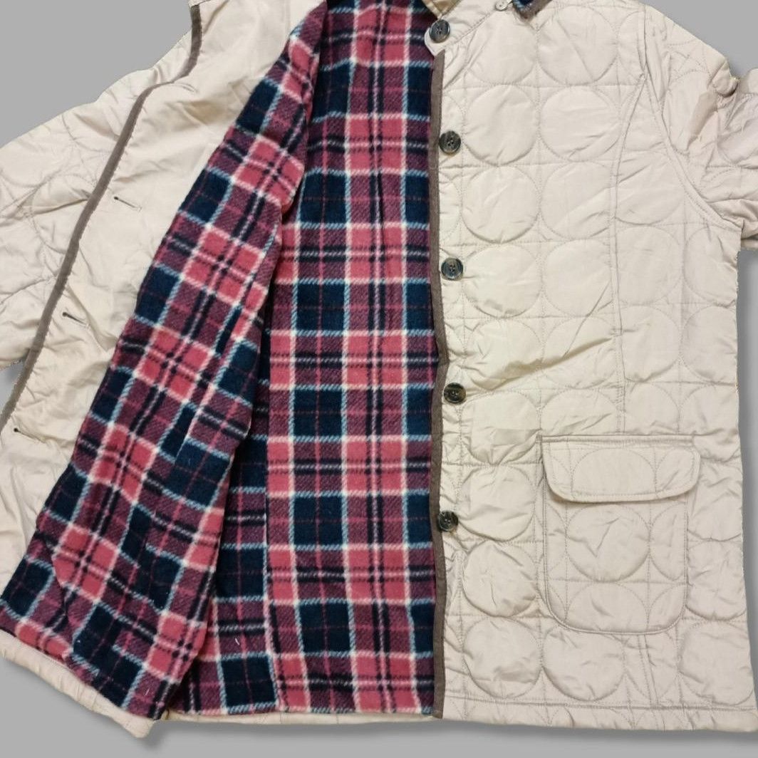 Archival Clothing - ESSEME Japan Button Up Puffer Checked Hooded Jacket - 5