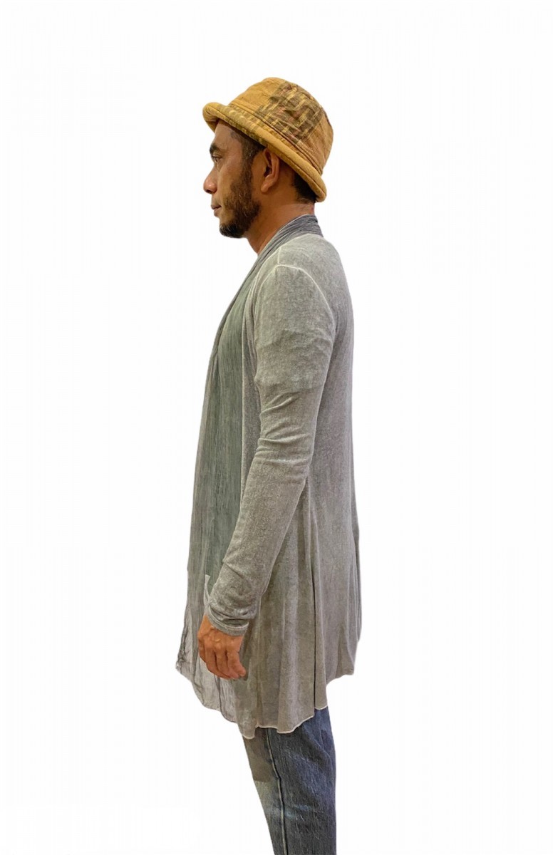 Cardigan - Silk Cotton Shawl Cardigan Made in Italy - 7