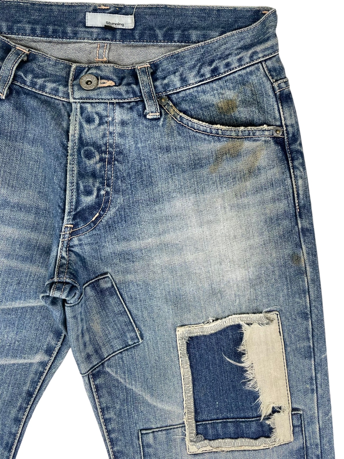 Distressed Denim - Patchwork Distressed Stunning Lure, Trashed Ripped Jeans - 12