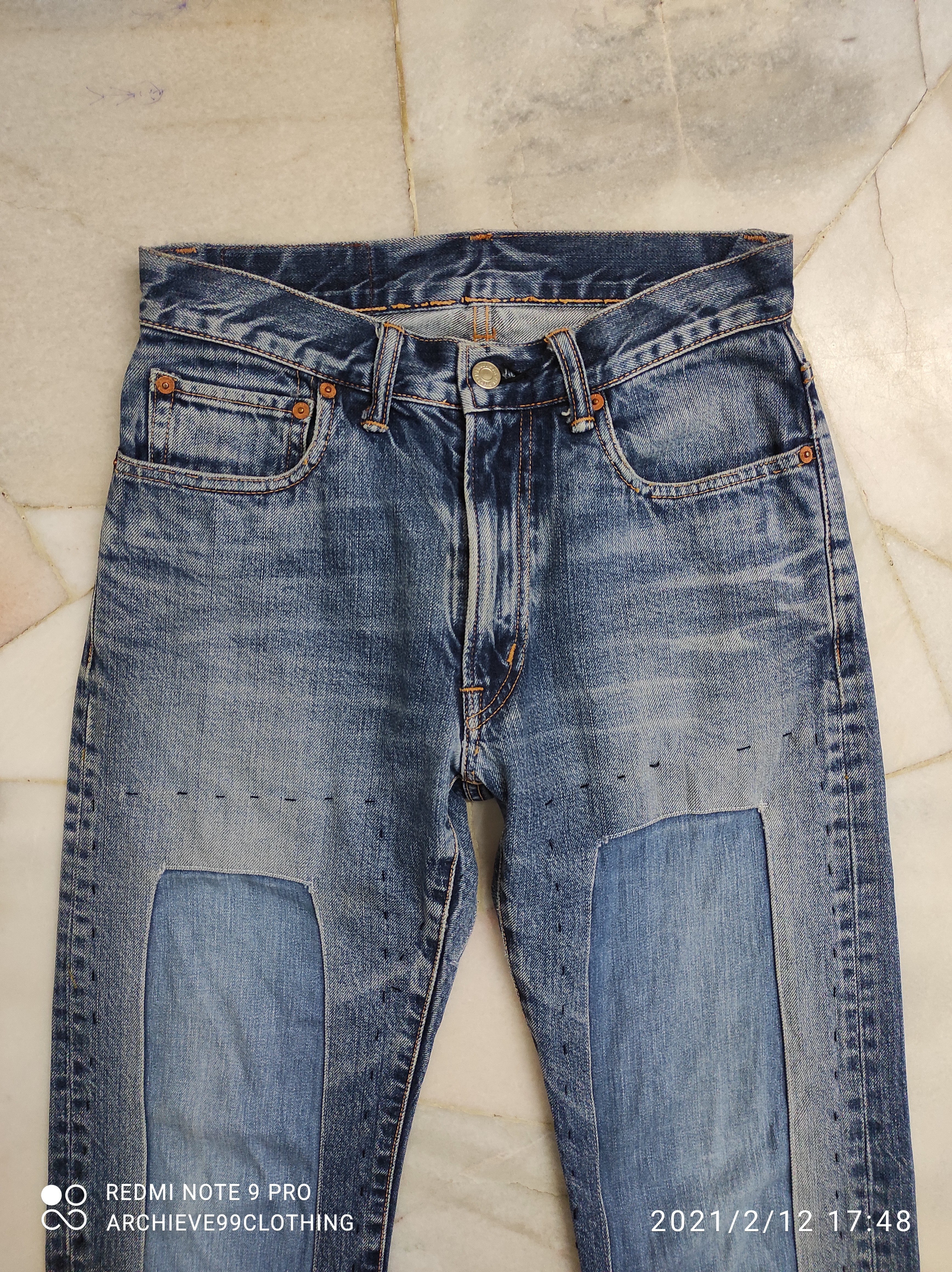 Hollywood Ranch Market - Blue Blue The Indigo Hand Made Reconstruction denim pants - 6
