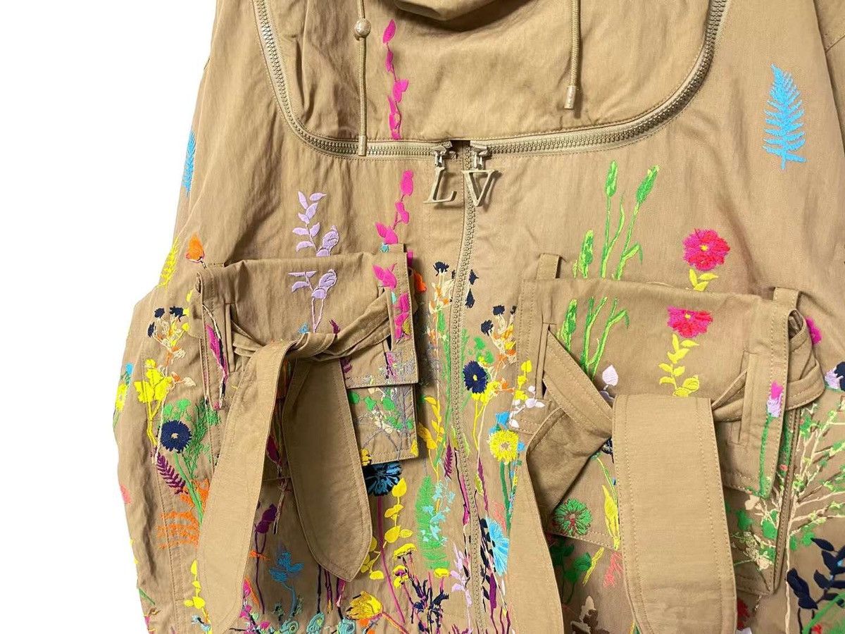 SS20 runway flower embroidered bee keeper parka jacket - 3