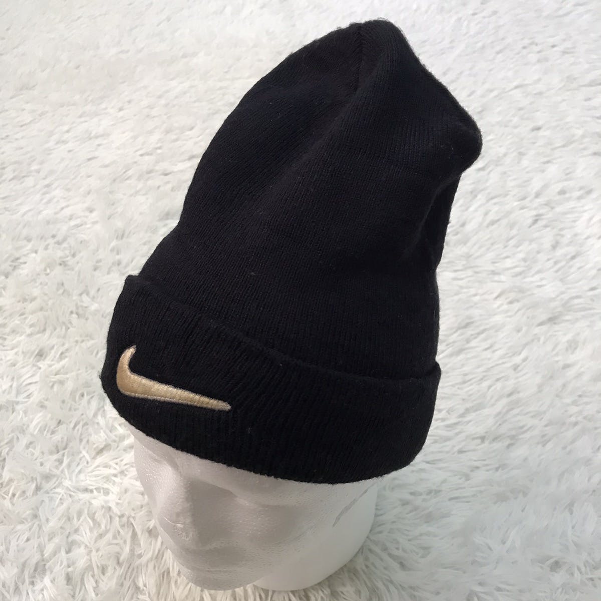 Vintage Nike Beanie Snow Cap Hat Embroidered Swoosh Log - 8