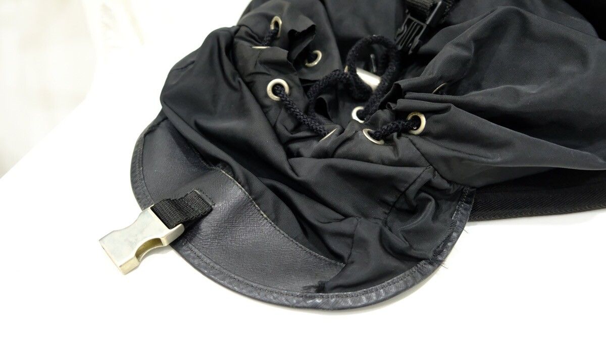 Authentic prada backpack Black Nylon Double pocket - 8