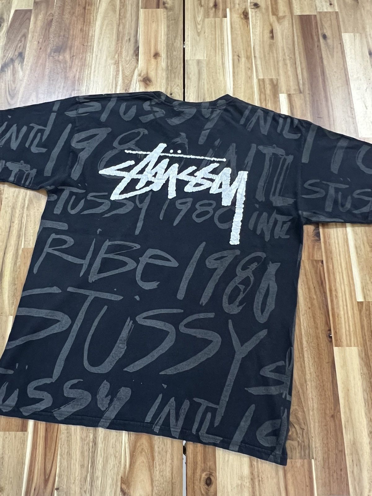 Vintage Stussy Full print Reflective T Shirt - 2