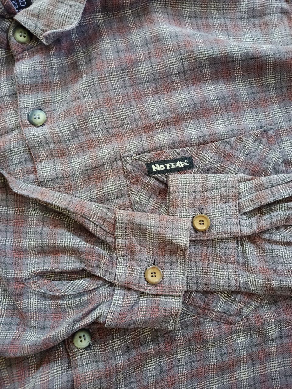 Vintage 90s No Fear Made in USA Old Skool Plaid Shirt - 6