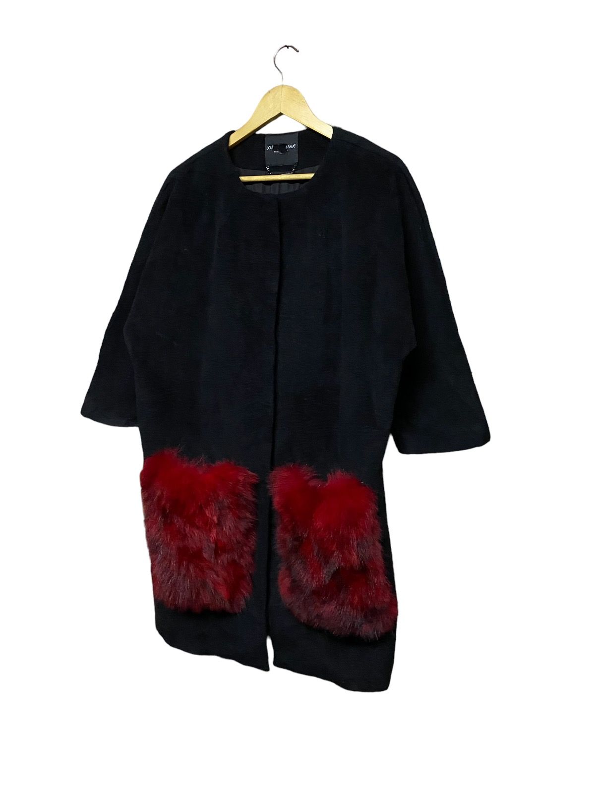 Authentic🔥Dolce & Gabana Long Coat With Mink Fur Over-Pocket - 6