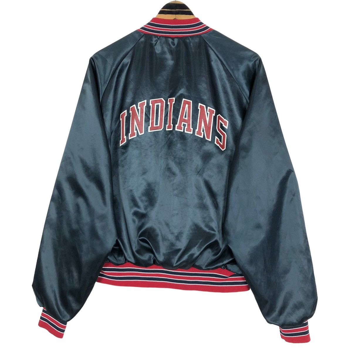 Chalk Line - Vintage 90s MLB Cleveland Indians Nylon Varsity Jacket - 1