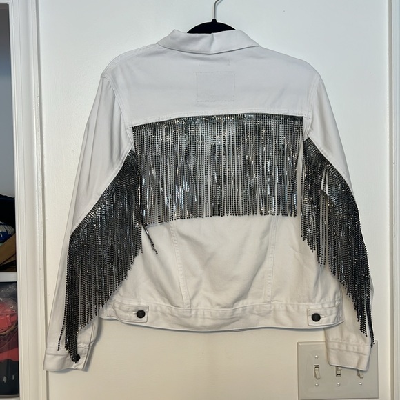 Daniel x Diamond Rhinestone Fringe Denim Jacket - 7