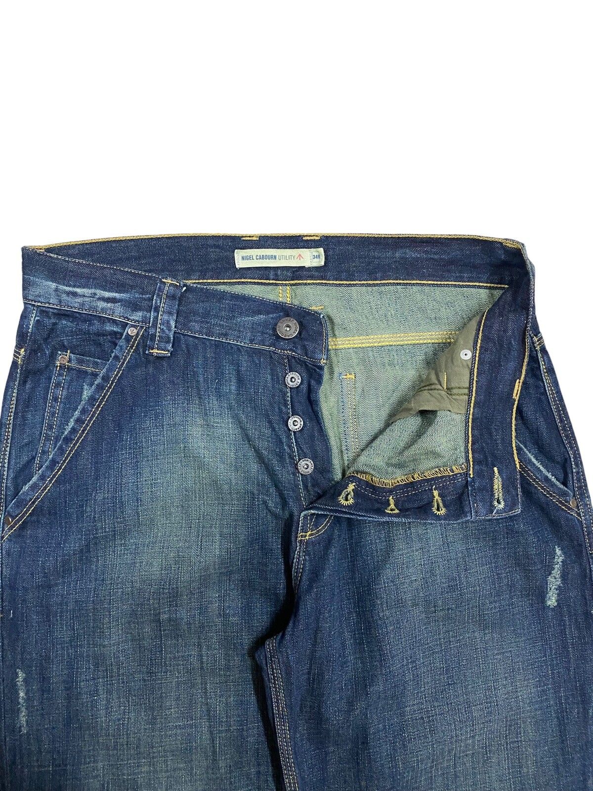Vtg🔥Nigel Carbourn Utility Dark Blue Wash Jeans - 10