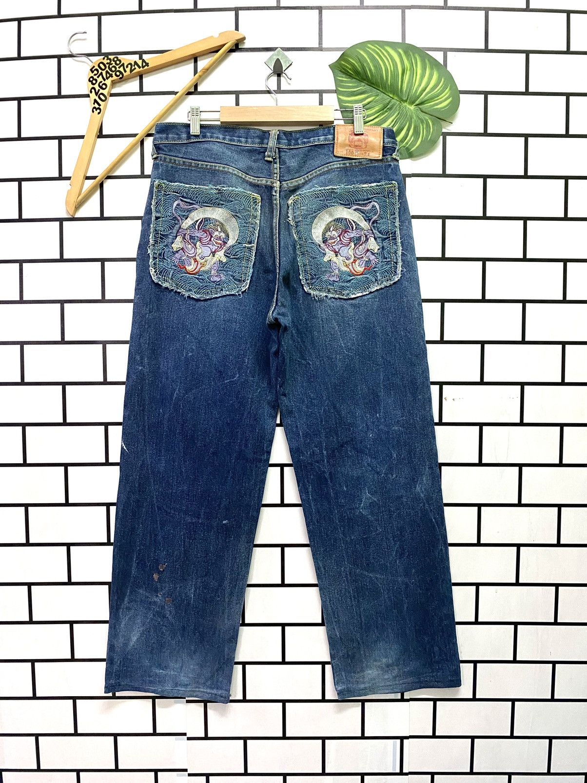 Vintage RED MONKEY COMPANY Embroidered Denim Jeans - 1