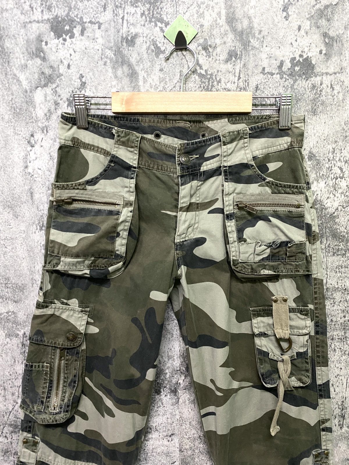 Military - Japan Camo Tactical Multipocket Low Rise FLARE Pants - 3