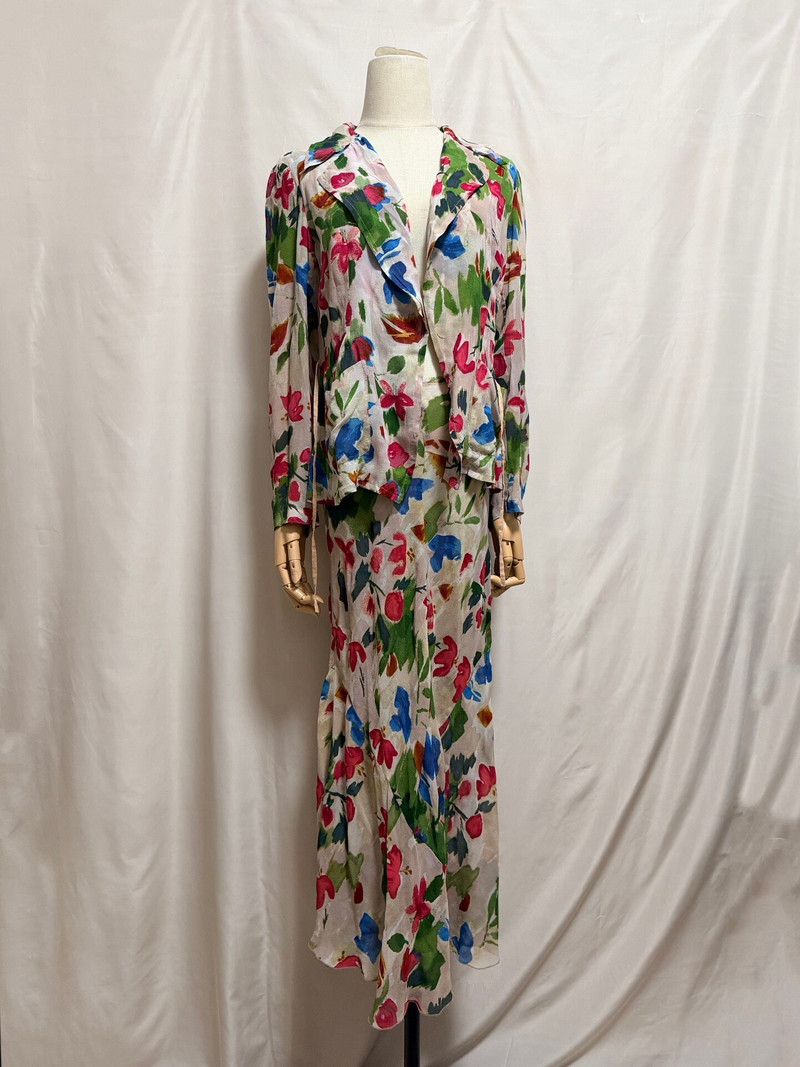 Dries Van Noten 2001 Spring/Summer graffiti print top and skirt set - 1