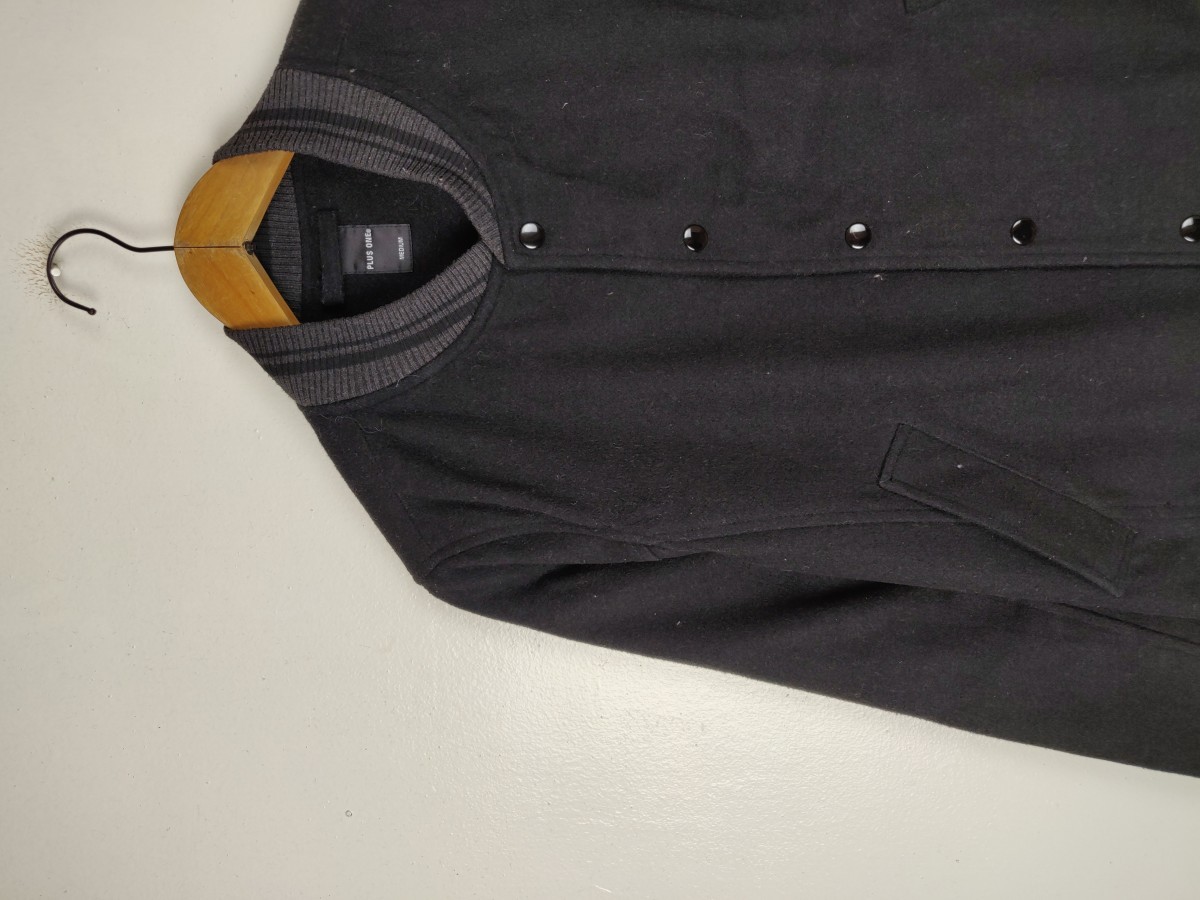 Japanese Brand - Plus One Japan Olain Bomber Varsity Jacket Streetwear - 4
