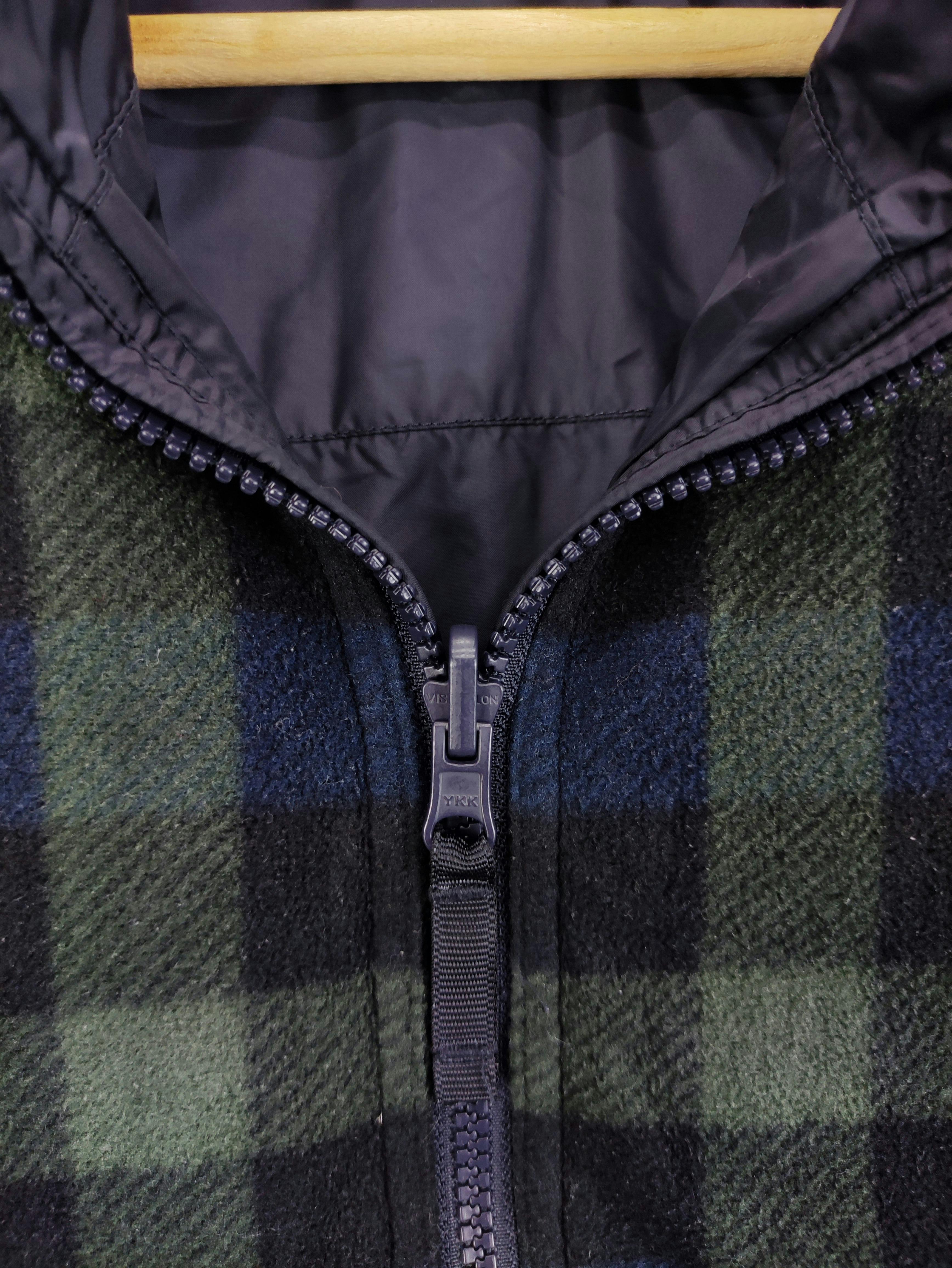 Vintage Uniqlo Jacket Fleece Reversible Zipper Checkered - 2