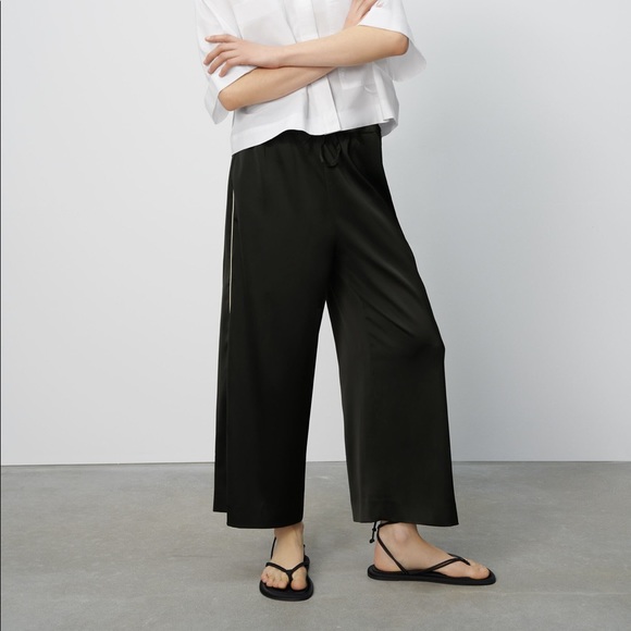 Zara Silky Wide Leg Pajama Style Pants - 2