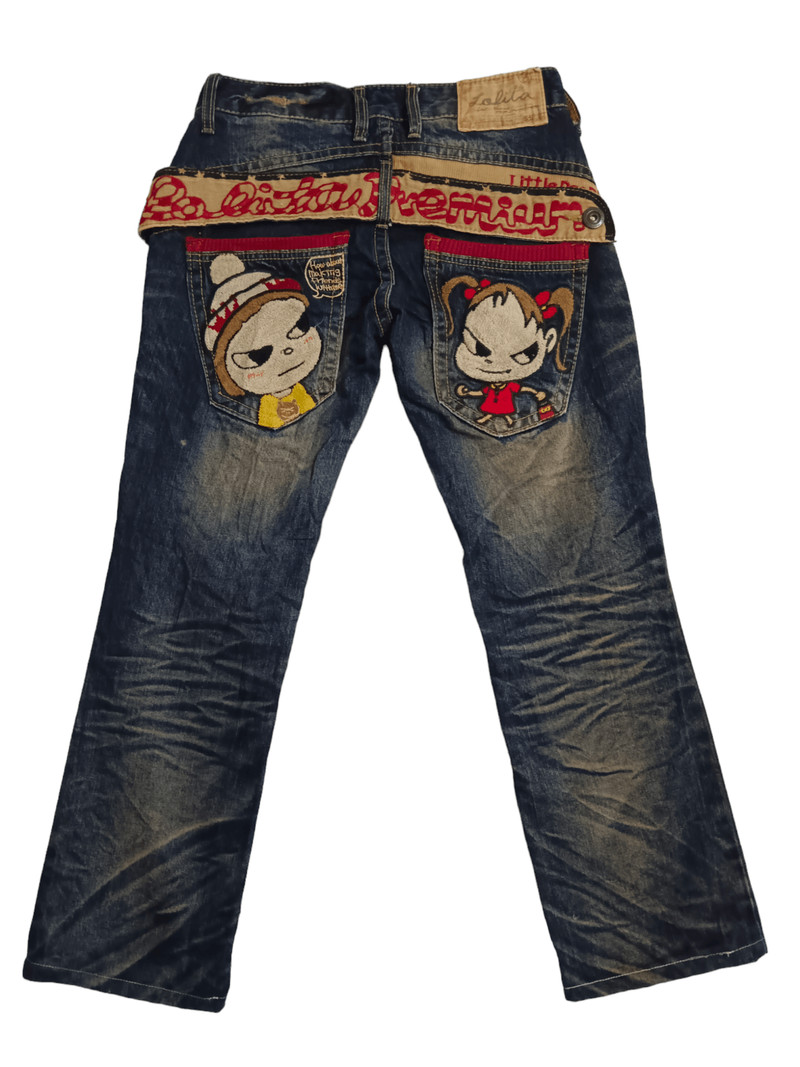 Designer - 🔥DOPE🔥YOSHITOMO NARA LOLITA Exotic Vintage Cropped Jeans - 1