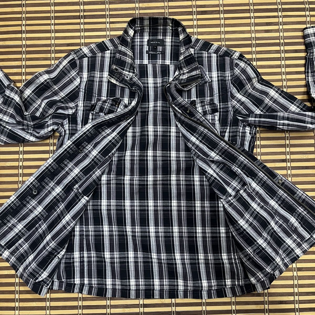 Vintage - Male & Co Slim Fit Flannel Matsuda Shirt Zipper - 20