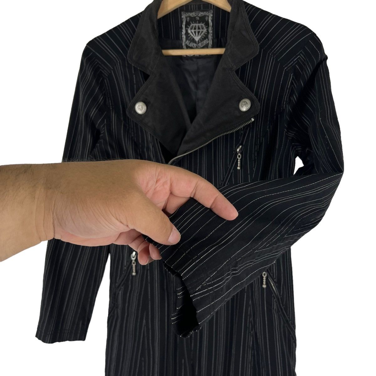 Japanese Brand - BONDAGE PARACHUTE PUNK DESIGN JACKET ALGO QUINS STRIPED - 6