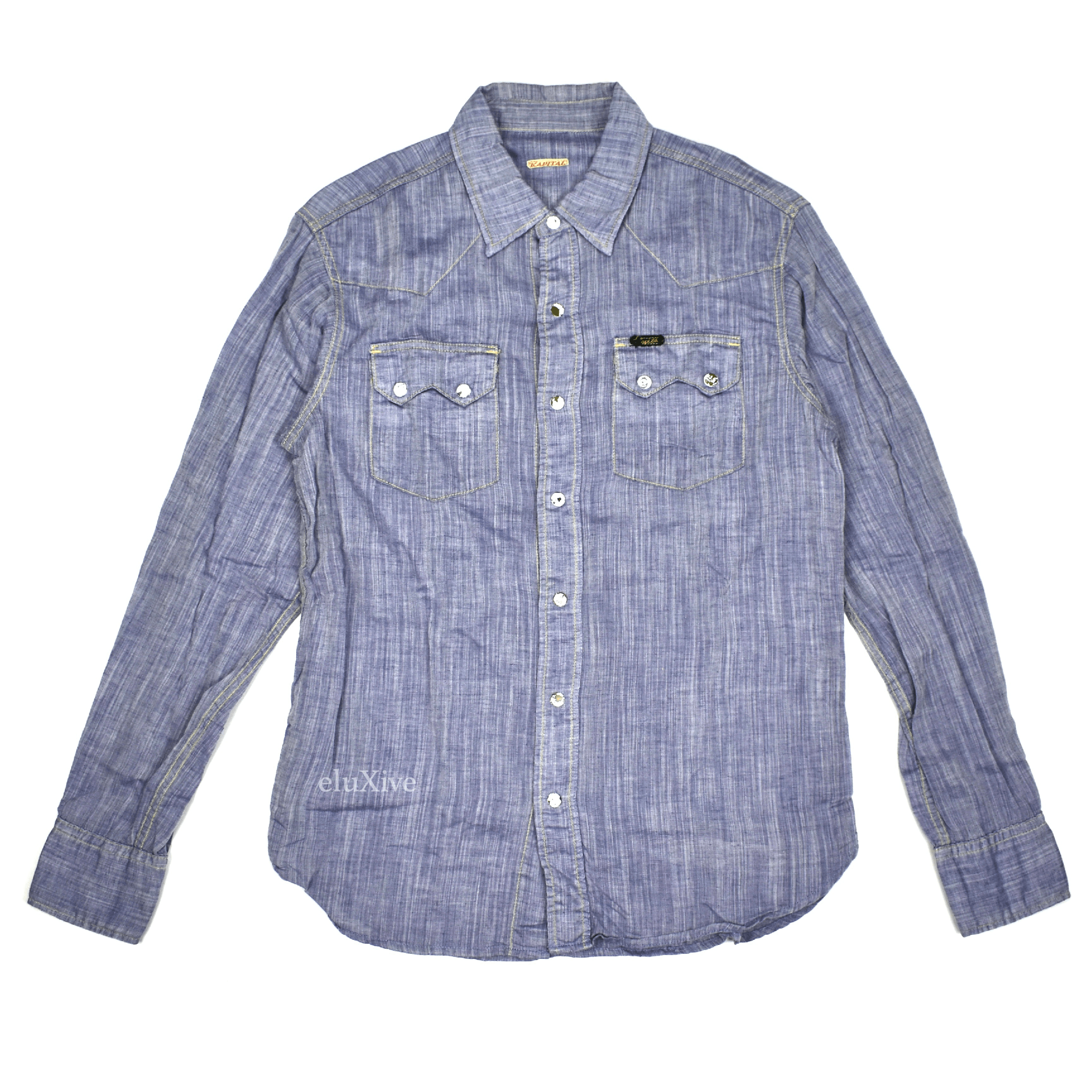 Kapital Western Chambray Snap Button Shirt - 1