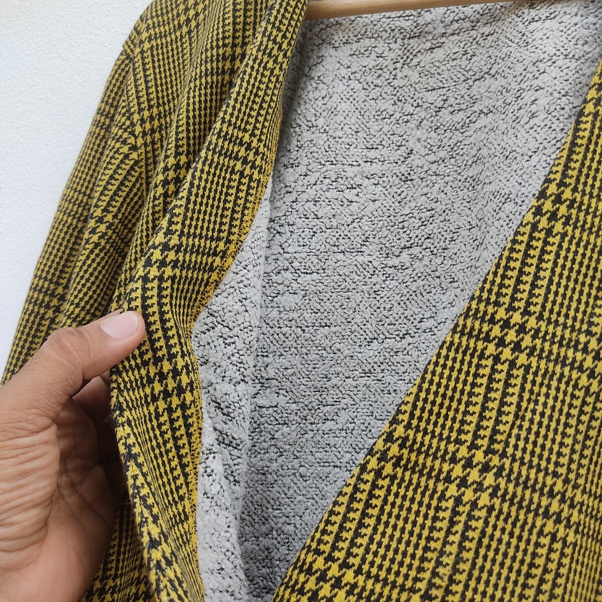 American Apparel - Norma Kamali Checker Vintage 90s Cardigan Blazer Jacket - 6