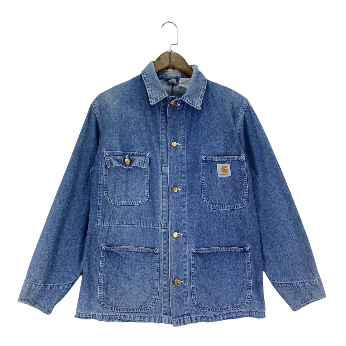 Vintage Carhartt Michigan Denim Chore Distressed Jacket - 2