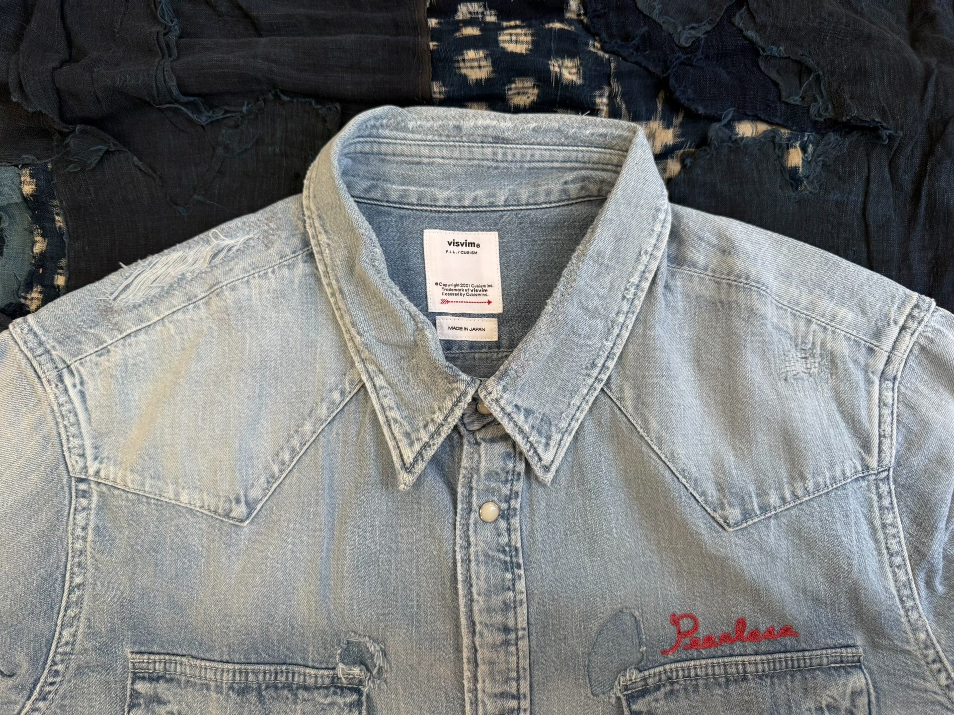 VISVIM 24AW SOCIAL SCULPTURE SHIRT CRASH embroidery destruction shirt - 4