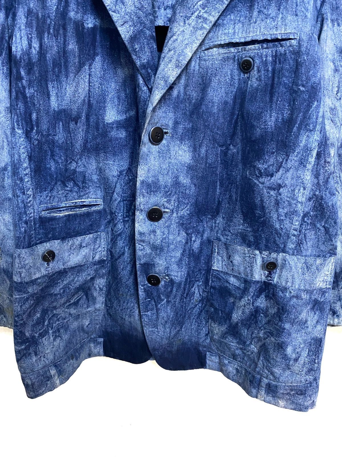 Rare🔥Archive Issey Miyake Dyed Indigo Bleach Jacket - 4