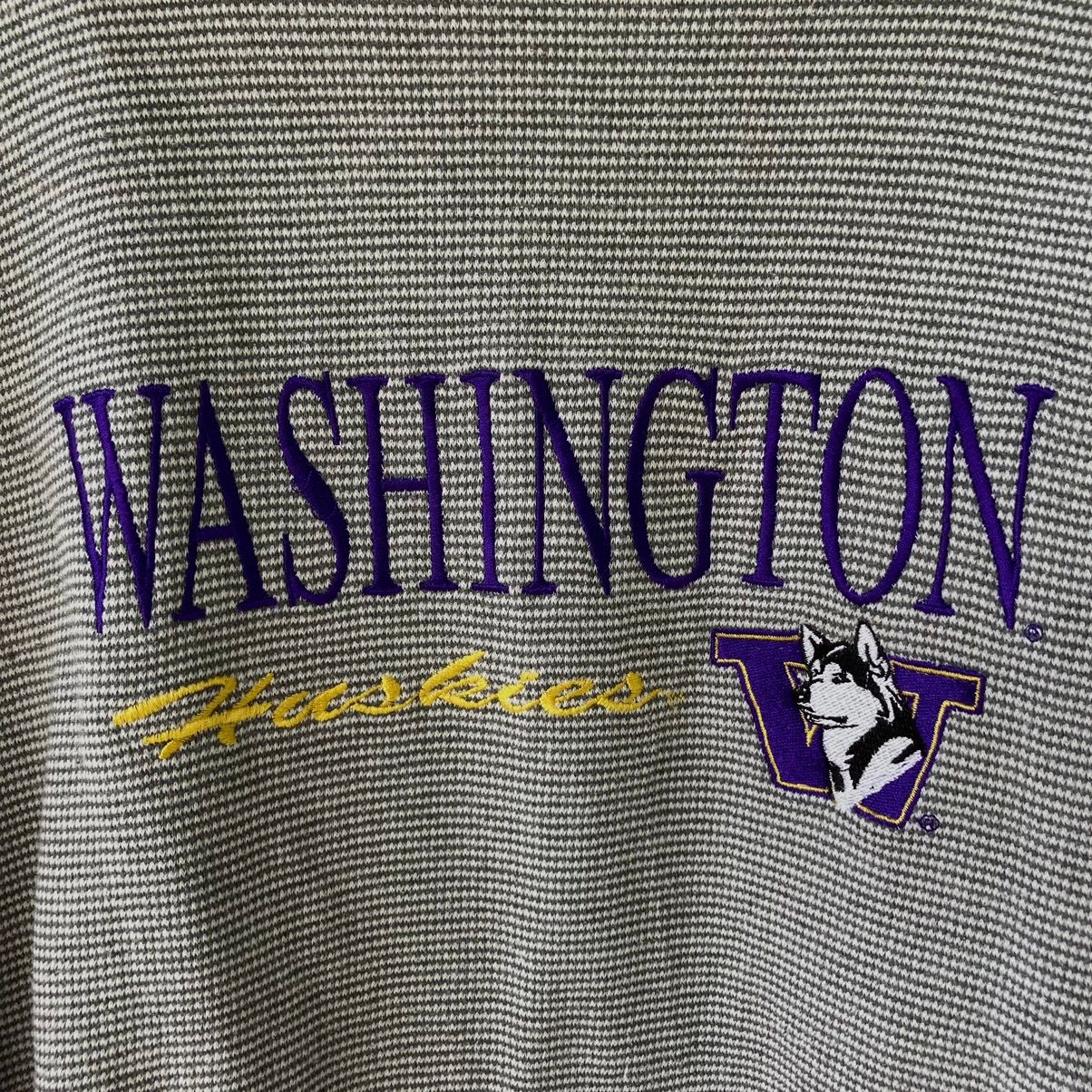 Vintage 90s Washington Huskies University Grey Sweatshirt - 4