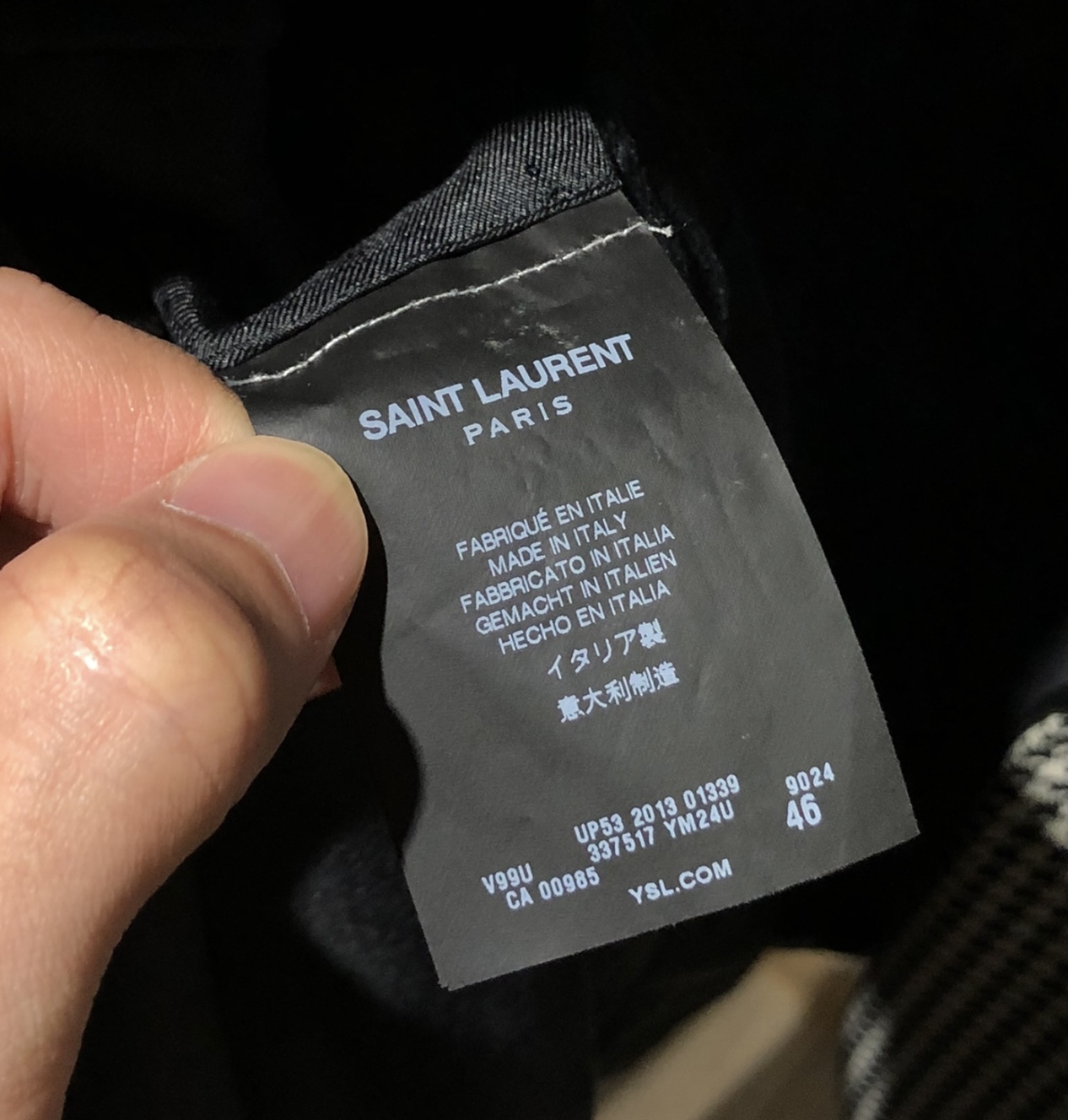Saint Laurent Spring 2014 Menswear Houndstooth Lambskin Collar Blazer - 5