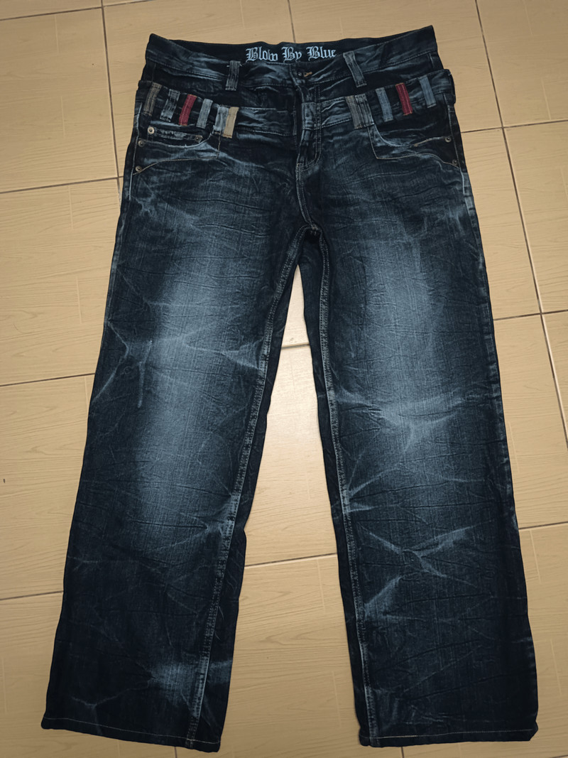 Japan Blue - 🔥FYE🔥Blow By Blue Double Waist Thunder Whiskers Jeans - 1